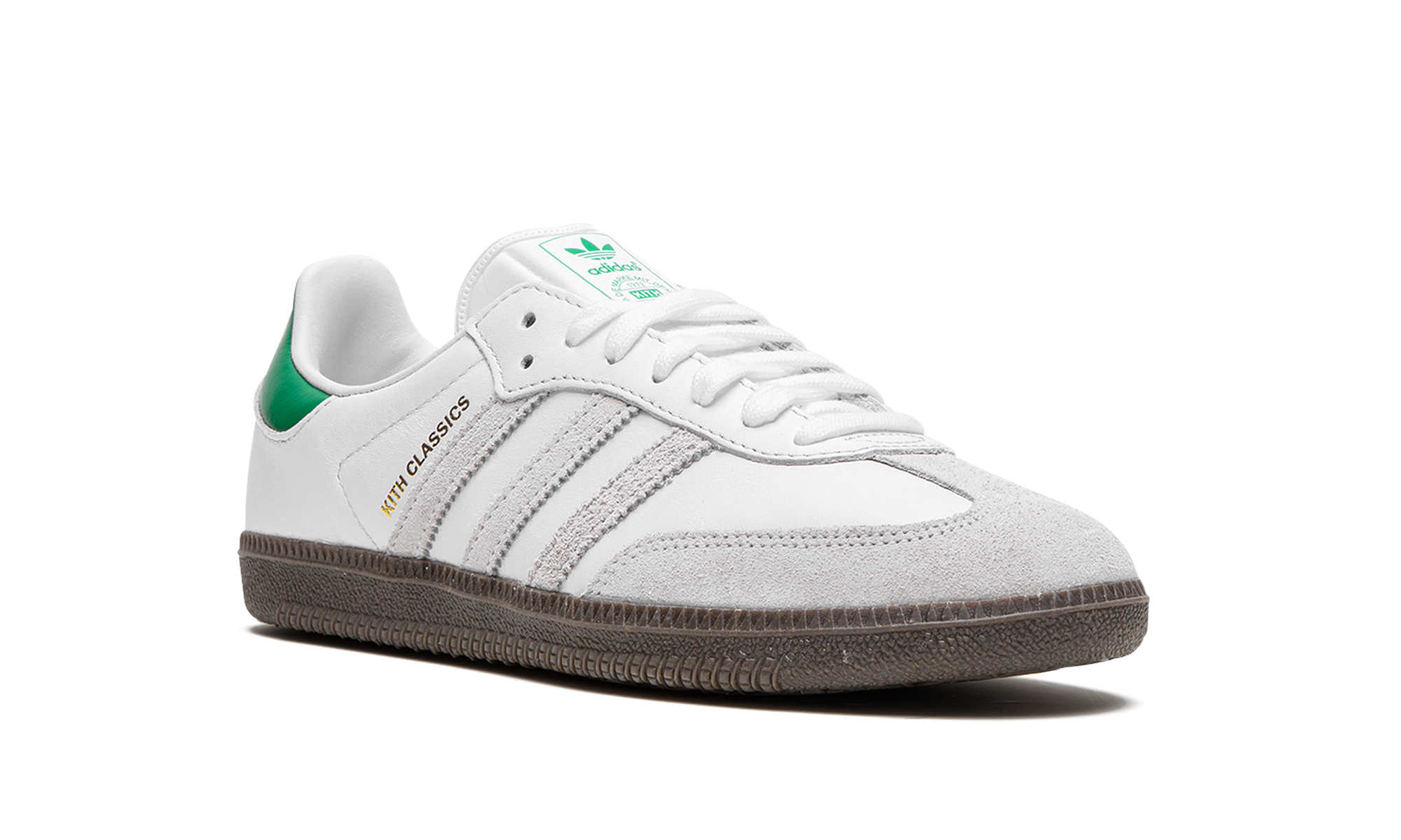 adidas samba og kith classics white green+FX5398+diagnol right view