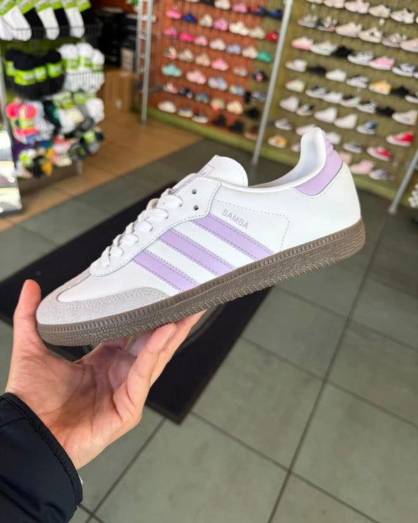 adidas Samba OG Lilac Purple (GS), Lifestyle View 1, SKU JQ2842