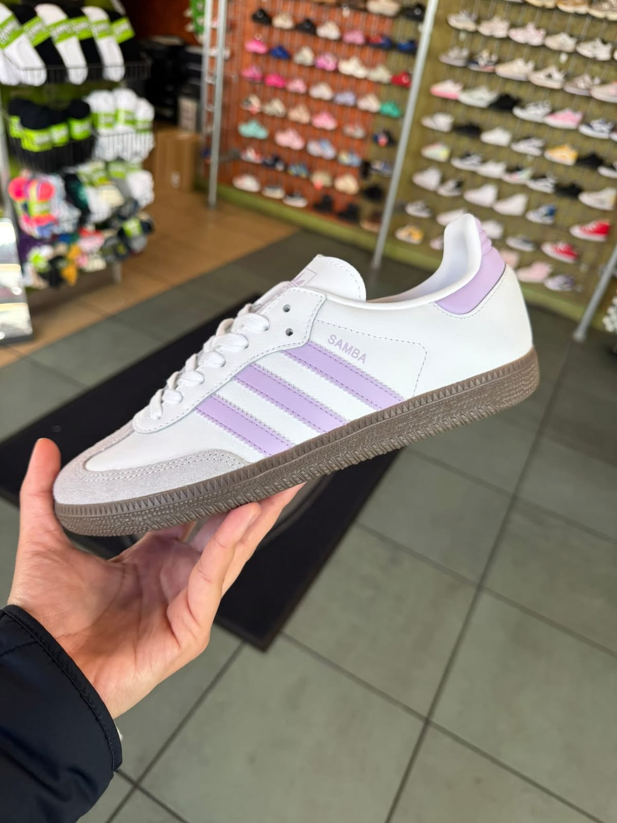 adidas Samba OG Lilac Purple (GS), Lifestyle View 1, SKU JQ2842