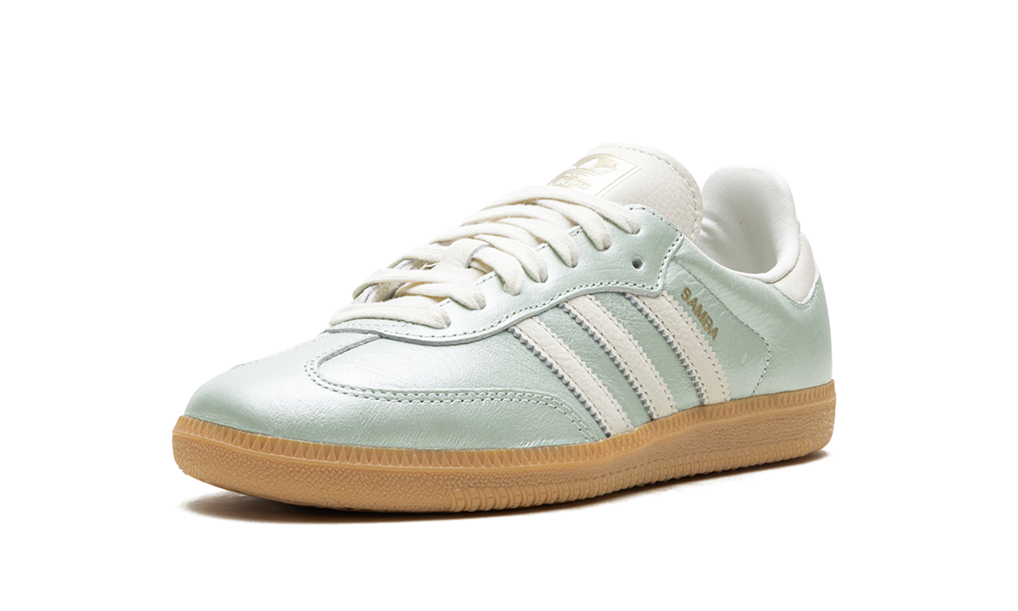 adidas samba og linen green metallic women s+IG1965+left diagnol single view