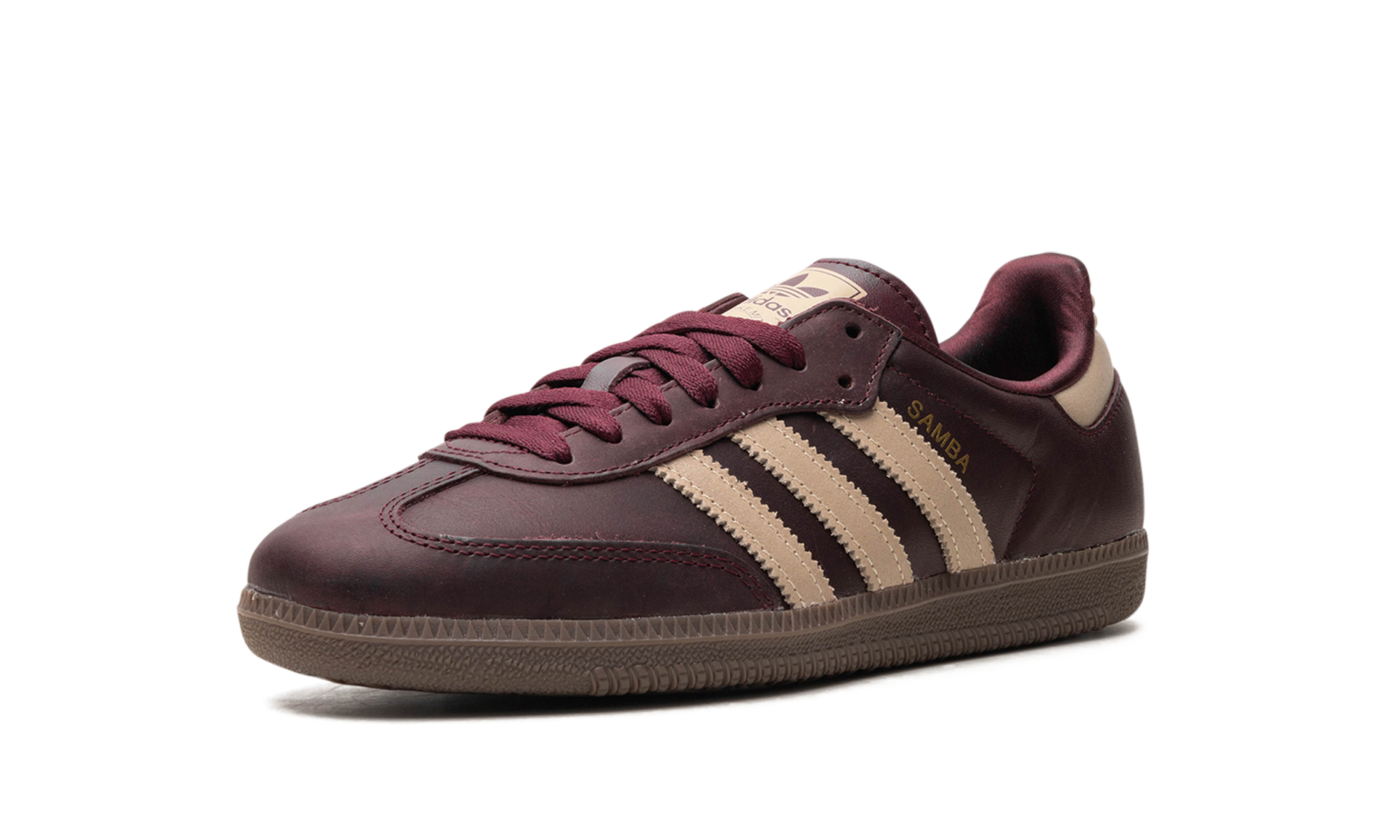 adidas samba og maroon crystal sand women s+IF7004+left diagnol single view