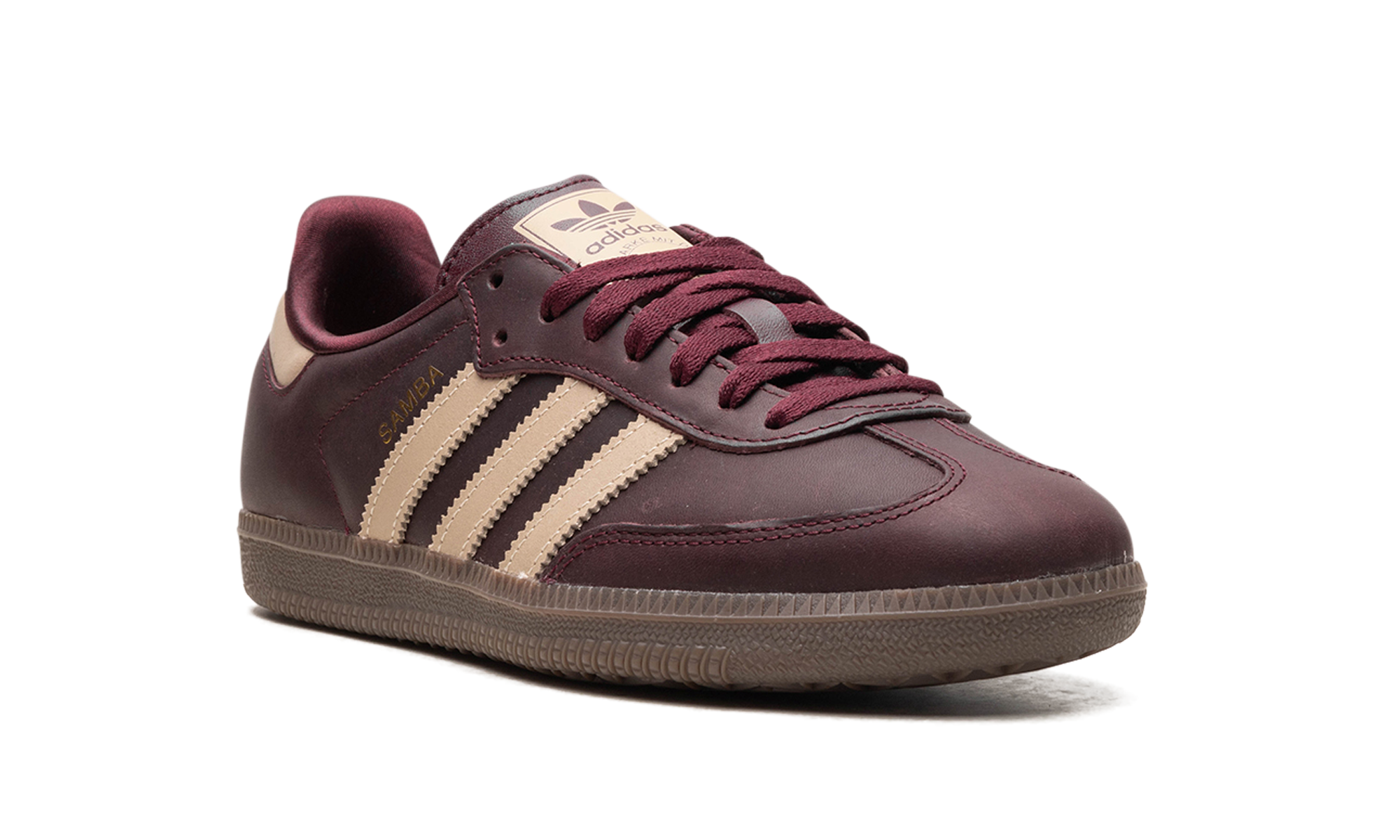 adidas samba og maroon crystal sand women s+IF7004+diagnol right view