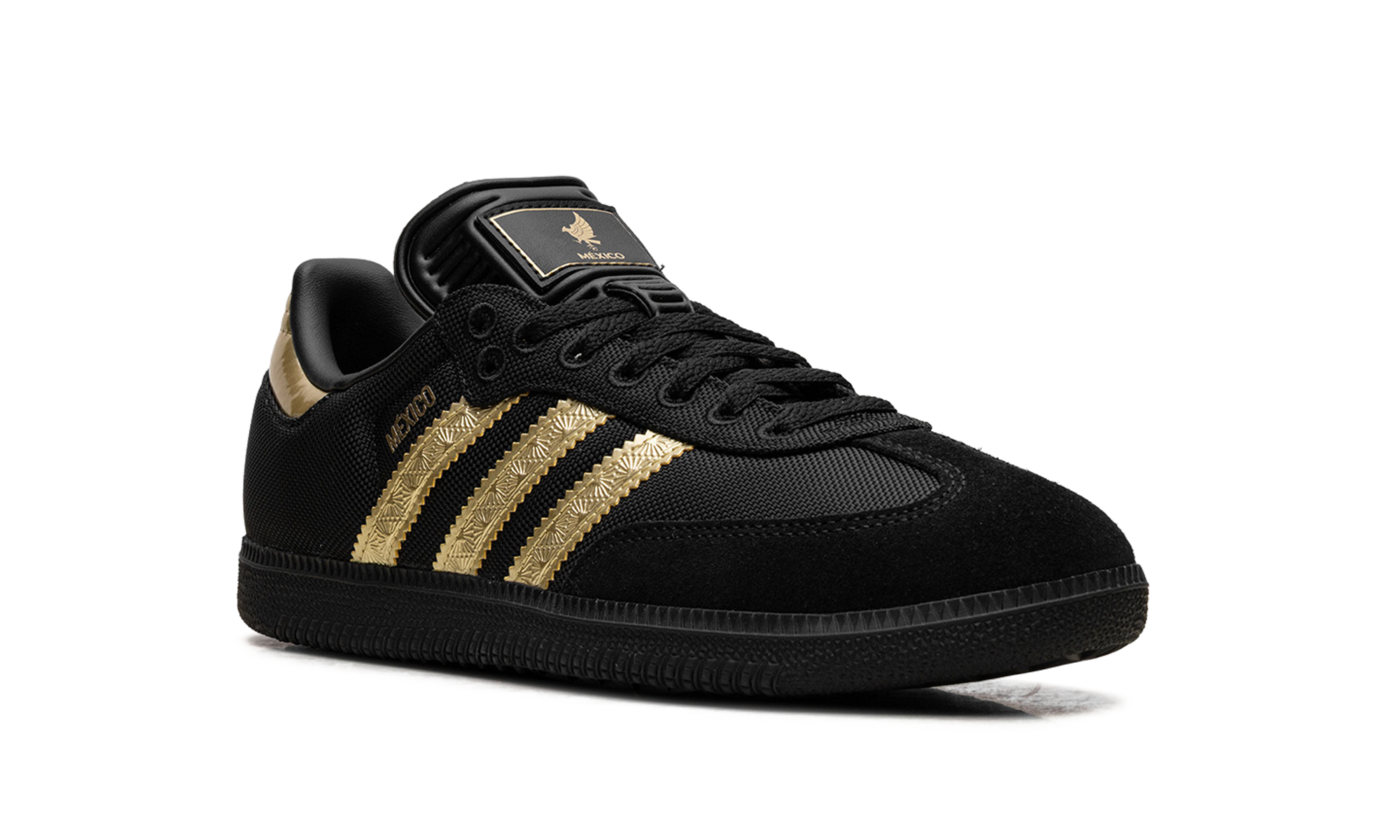 adidas samba og mexico black gold metallic+JH5656+diagnol right view