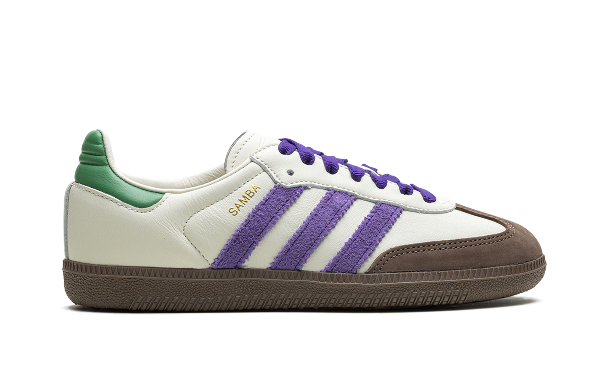adidas samba og off white core purple green brown women s+ID8349+right view