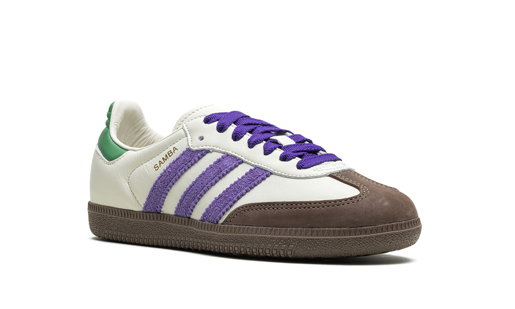 adidas samba og off white core purple green brown women s+ID8349+diagnol right view