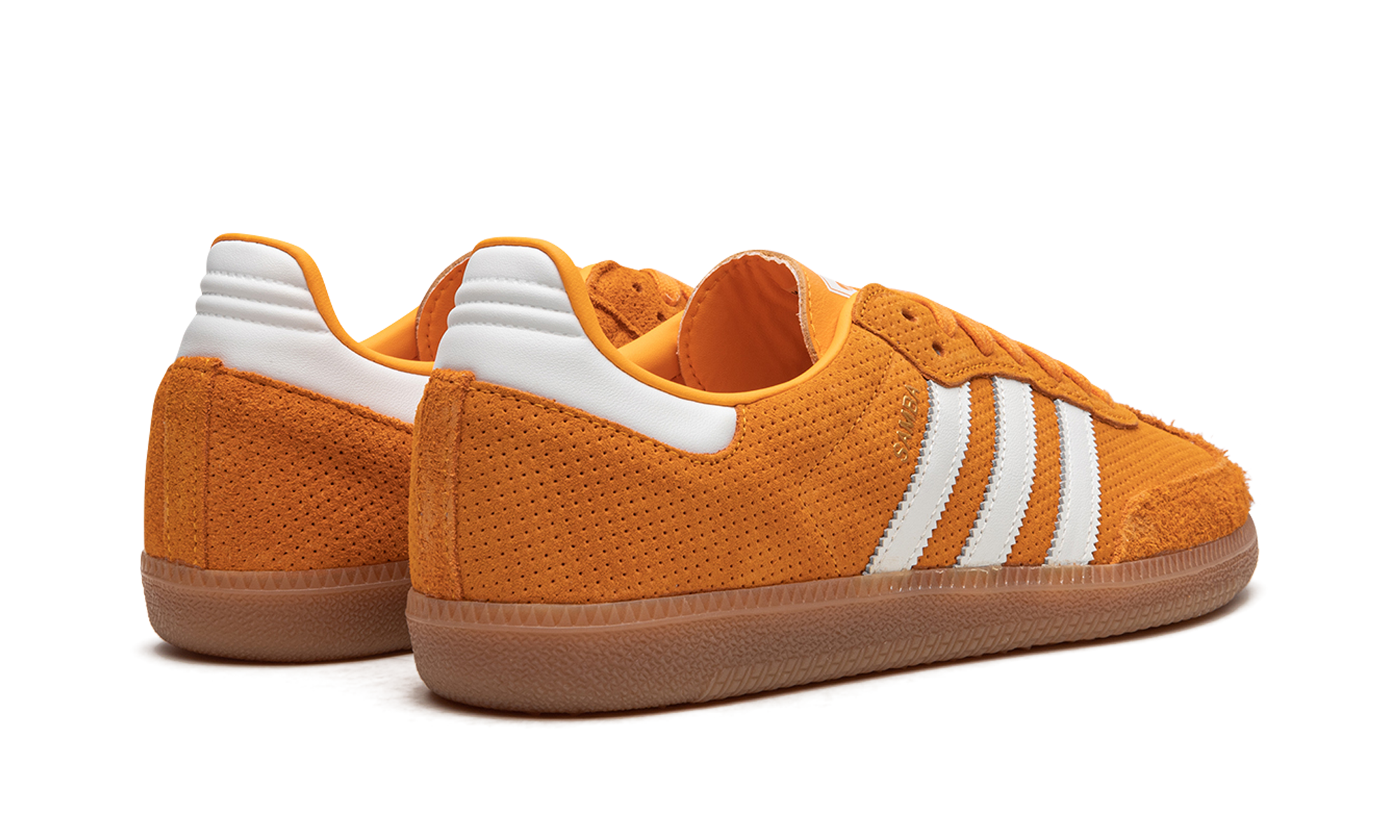 adidas samba og orange rush gum+HP7898+diagnol right behind view