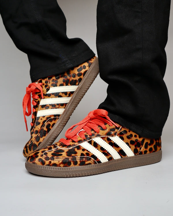 adidas Samba OG Preloved Red Leopard (Women's), Lifestyle View 2, SKU JI2734