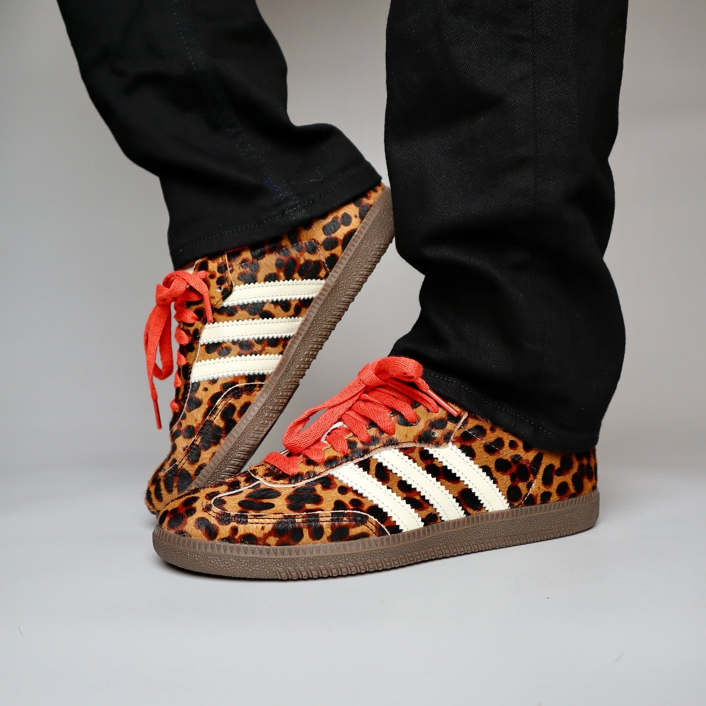 adidas Samba OG Preloved Red Leopard (Women's), Lifestyle View 2, SKU JI2734
