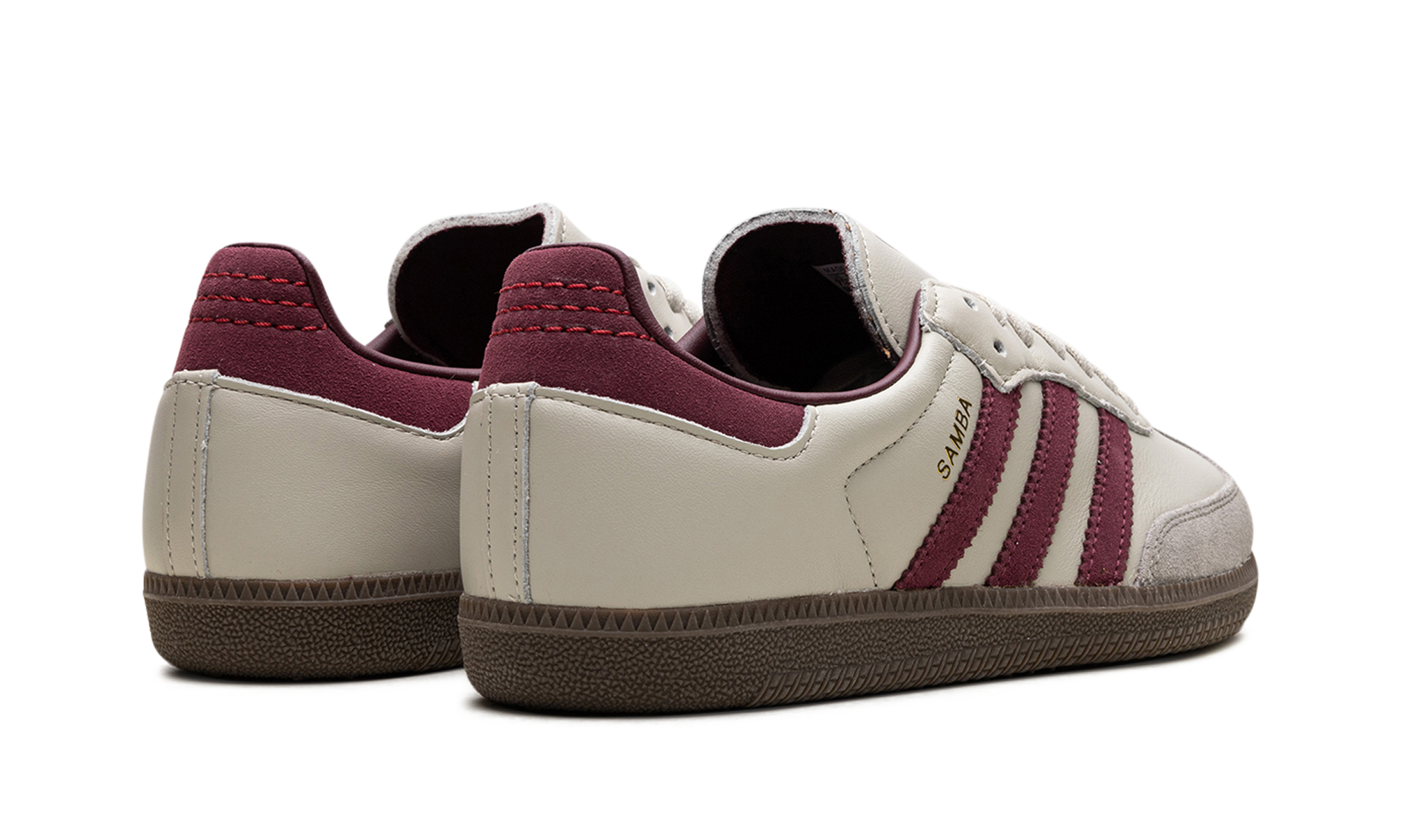 adidas samba og putty grey maroon+ID1482+diagnol right behind view