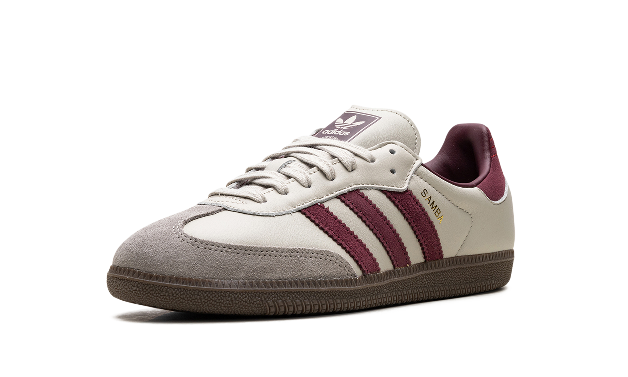 adidas samba og putty grey maroon+ID1482+left diagnol single view