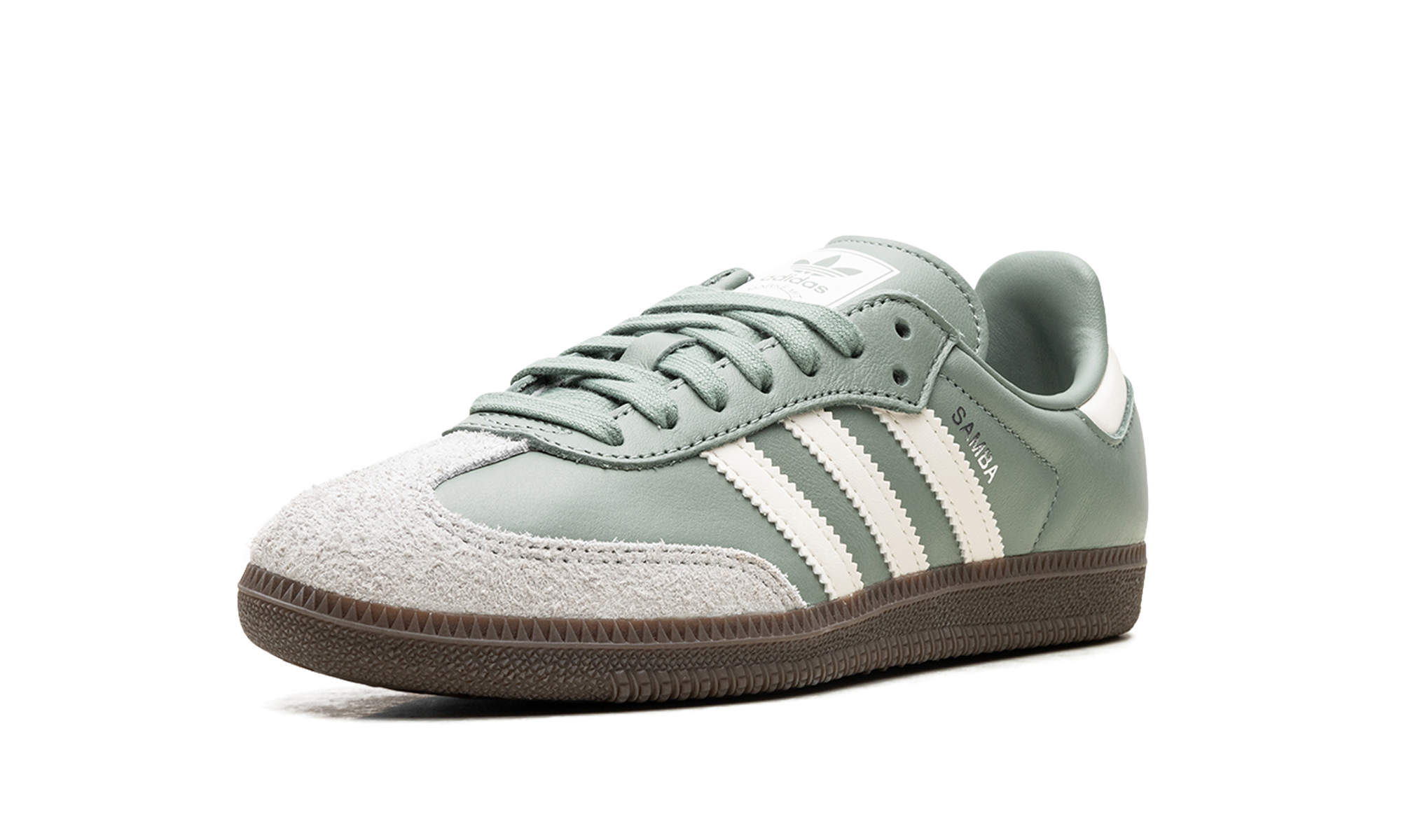 adidas samba og silver green chalk white+JI1866+left diagnol single view