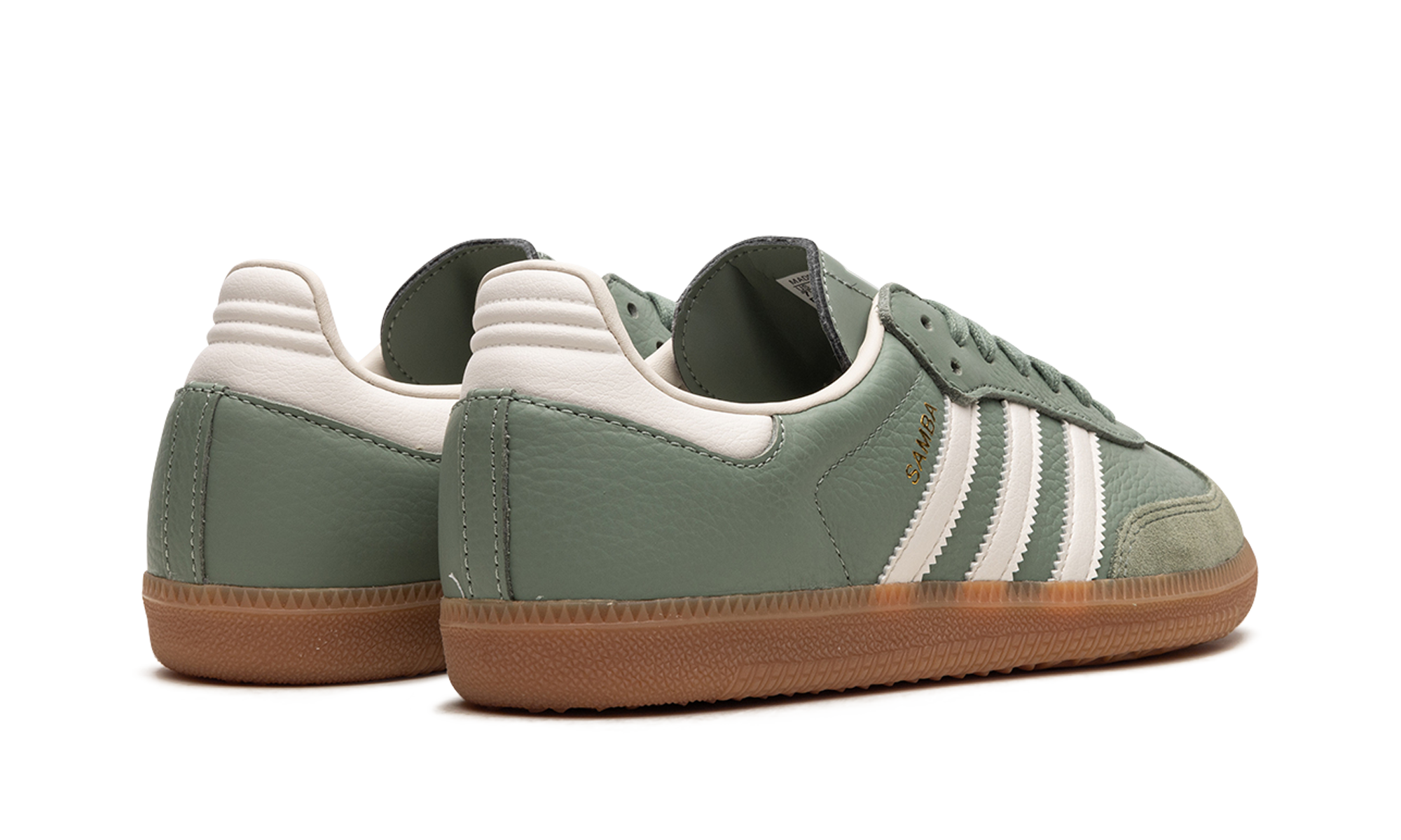 adidas samba og silver green women s+IE7011+diagnol right behind view