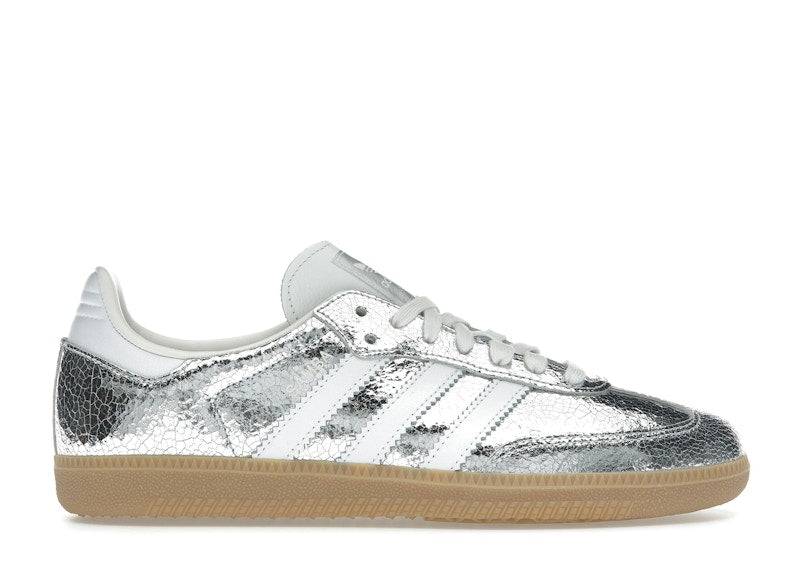 adidas Samba OG Silver Metallic Cracked Leather (Women's)