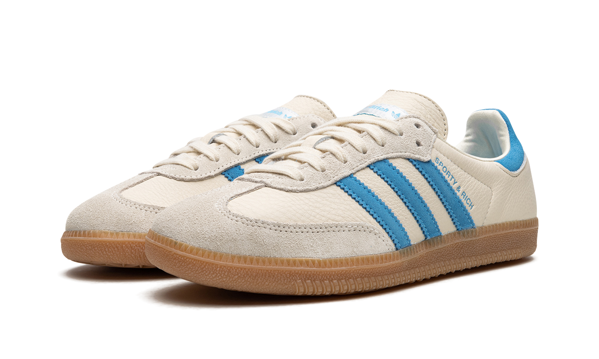 adidas samba og sporty rich cream blue+IE7096+diagnol left view