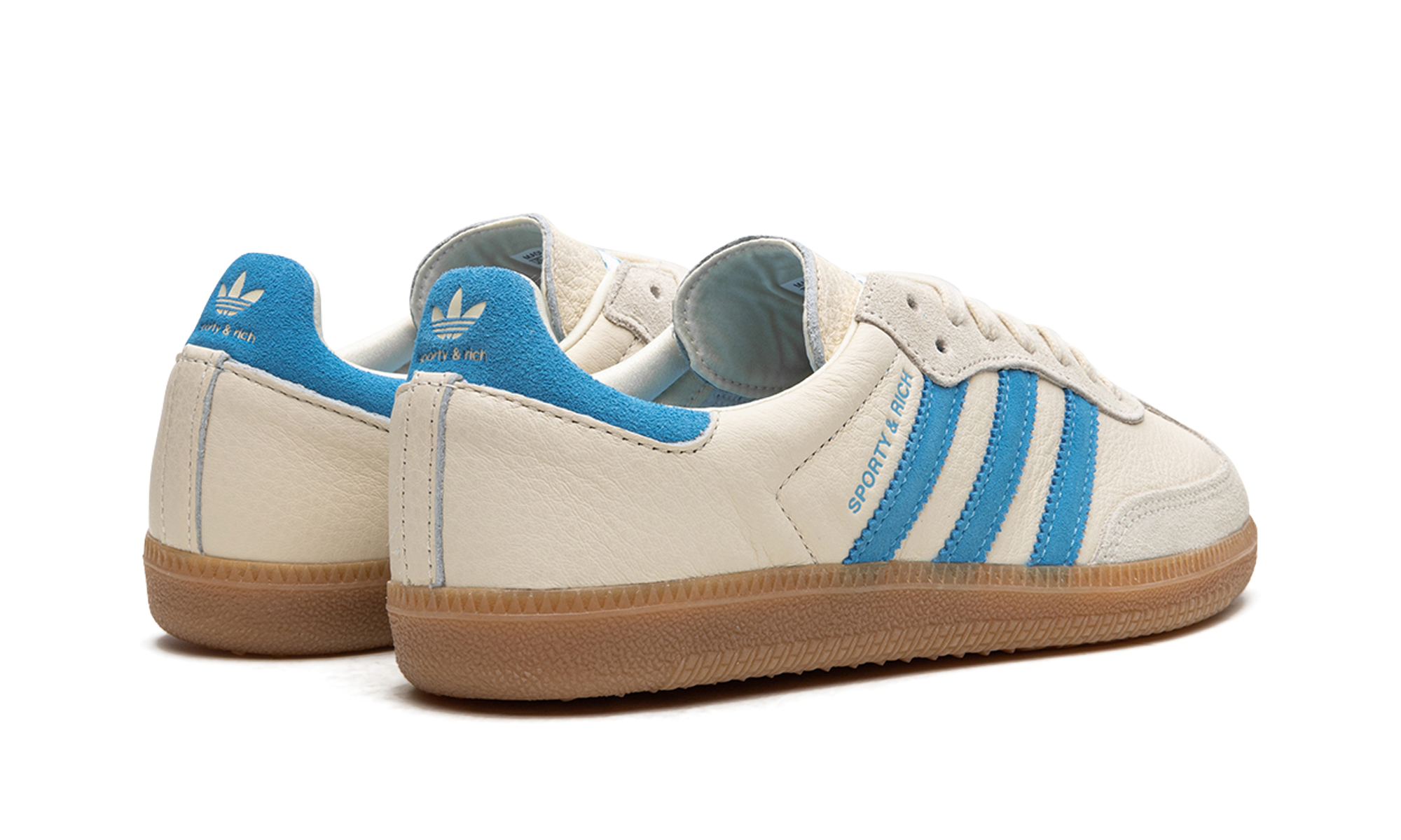 adidas samba og sporty rich cream blue+IE7096+diagnol right behind view