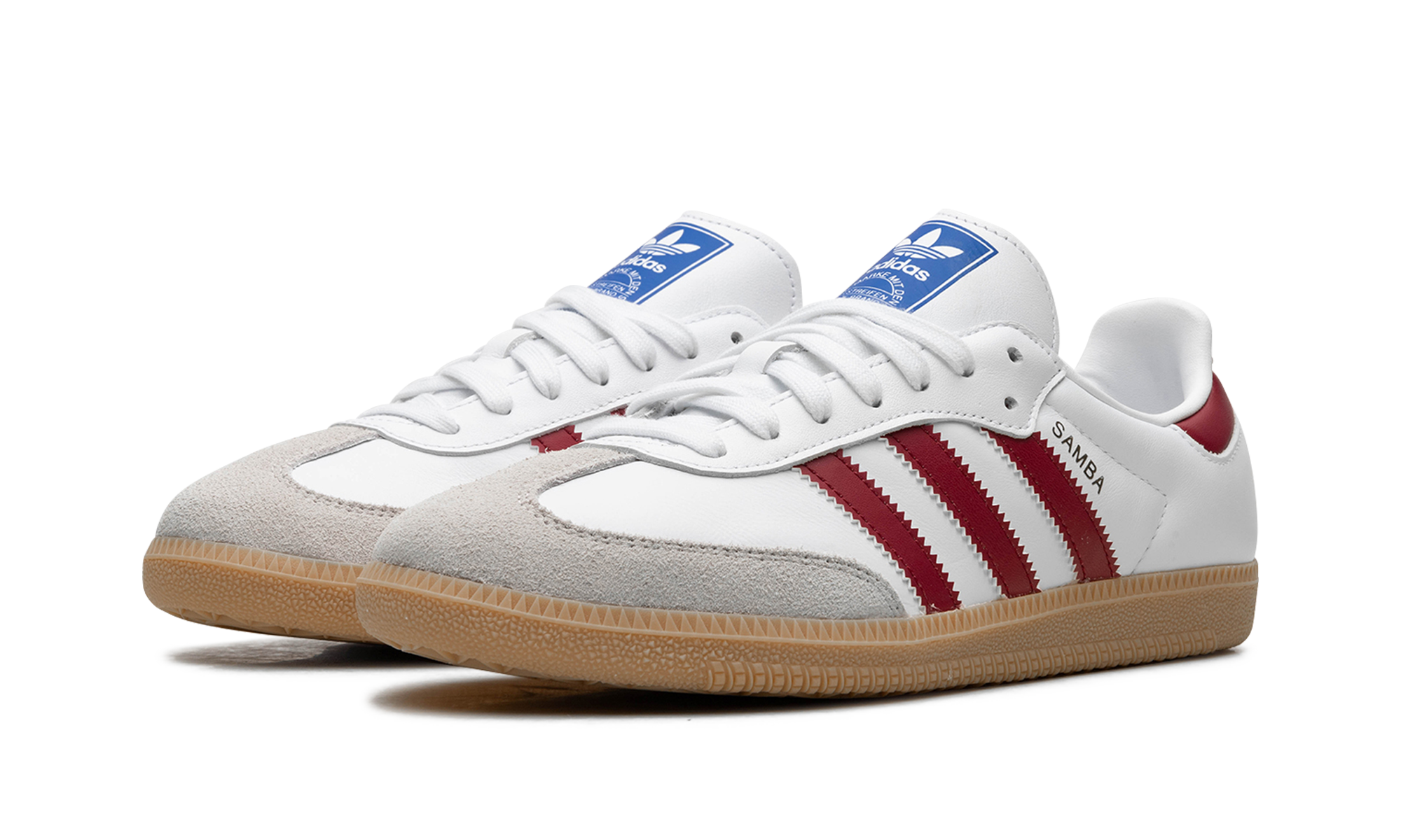 adidas samba og white burgundy gum+IF3813+diagnol left view
