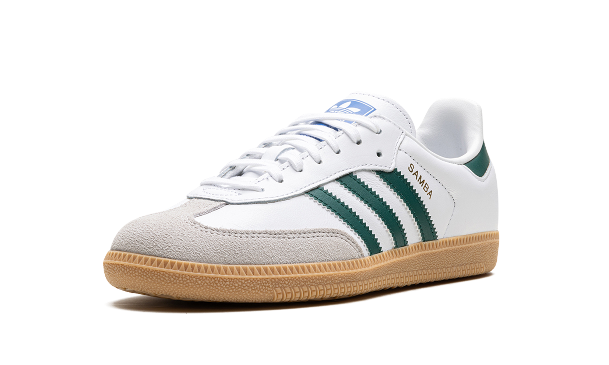 adidas samba og white collegiate green gum kids+IE1331+left diagnol single view