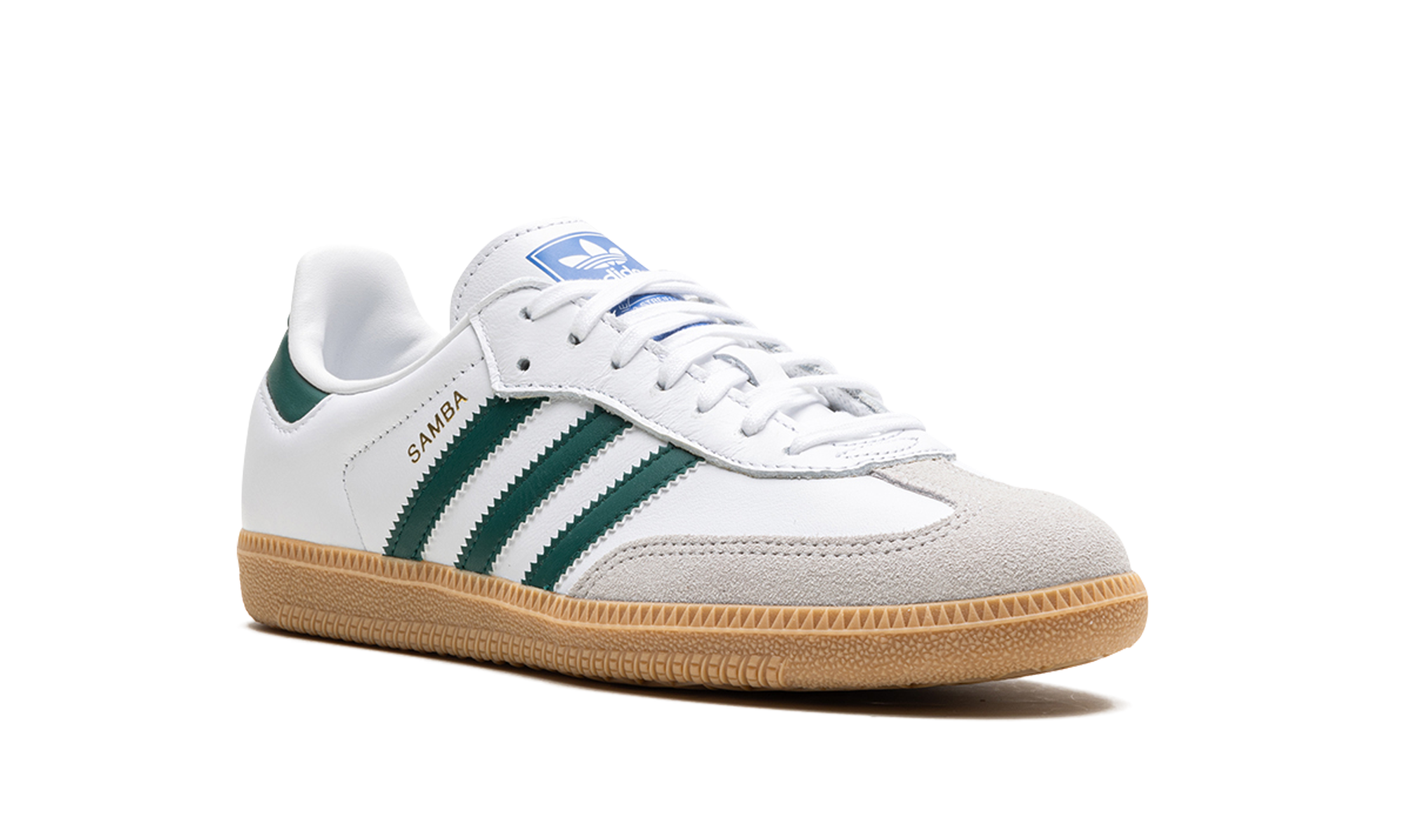 adidas samba og white collegiate green gum kids+IE1331+diagnol right view