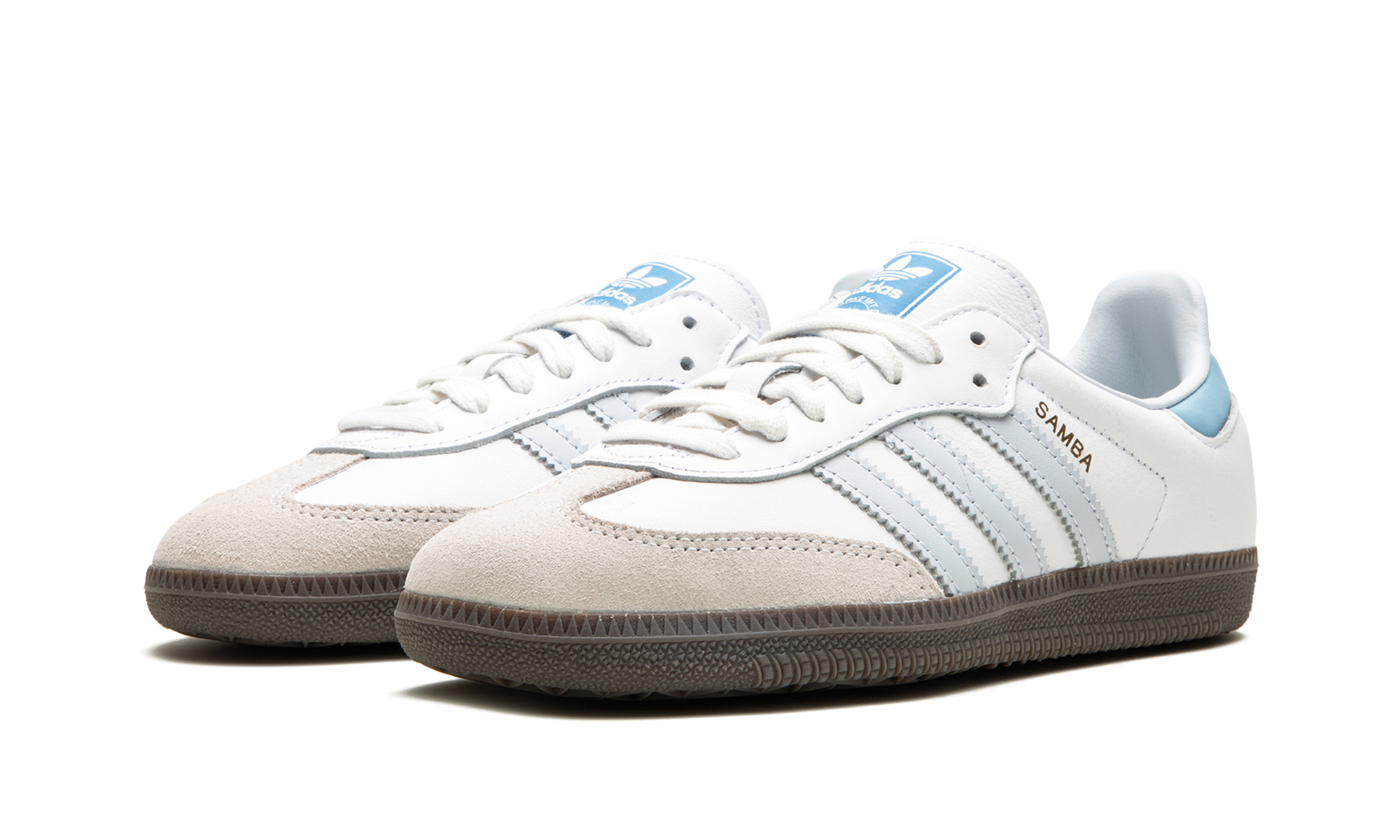 adidas samba og white halo blue+ID2055+diagnol left view