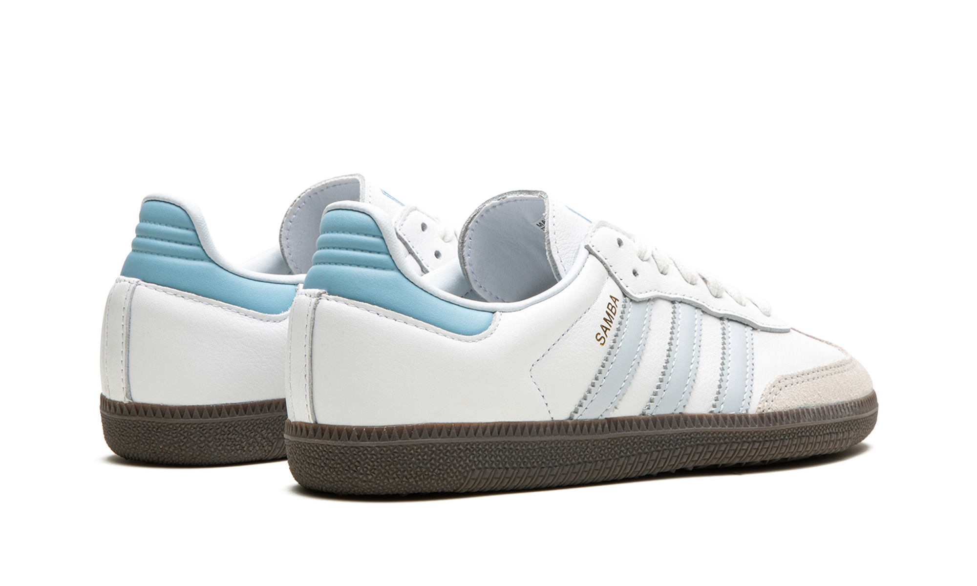 adidas samba og white halo blue+ID2055+diagnol right behind view