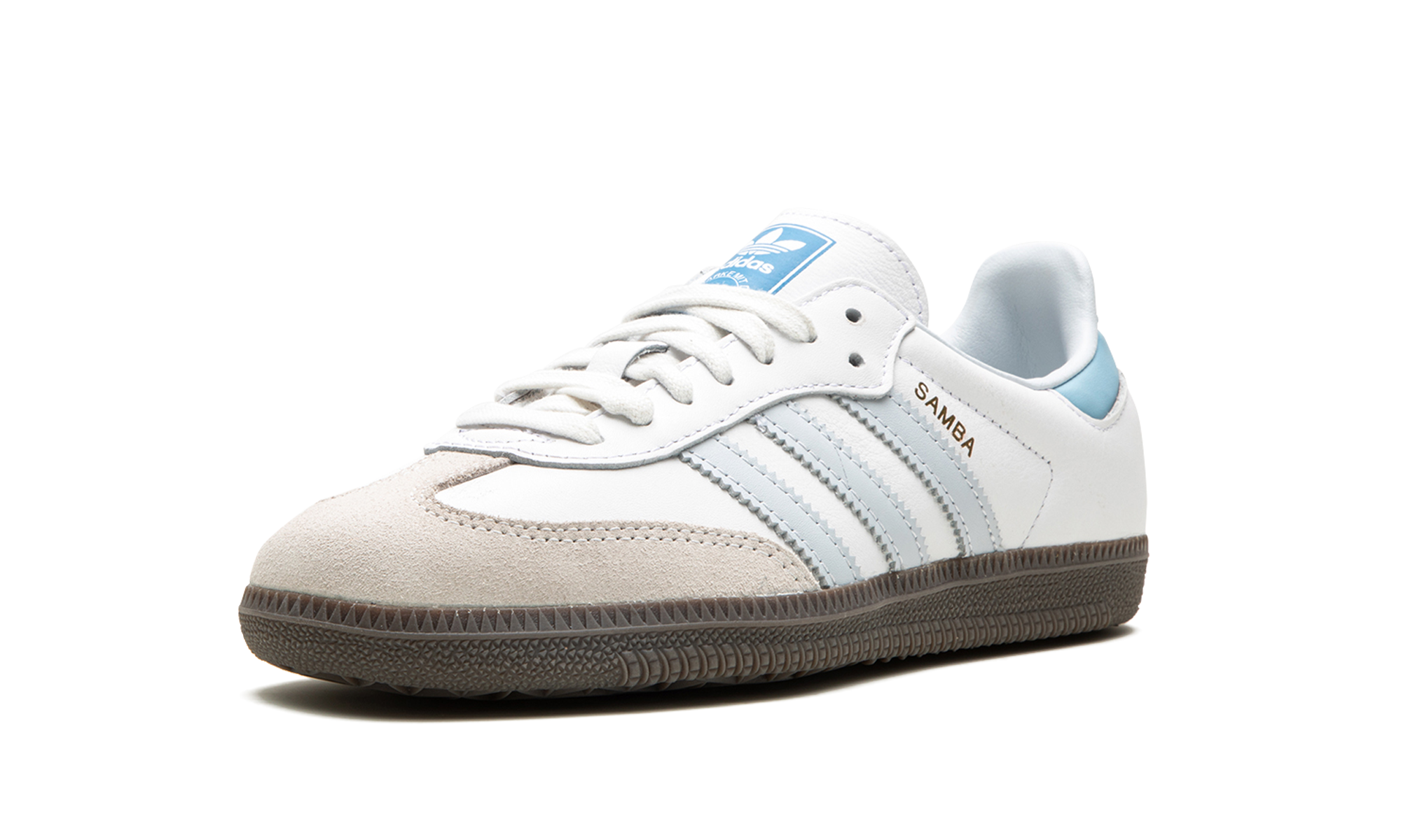 adidas samba og white halo blue+ID2055+left diagnol single view