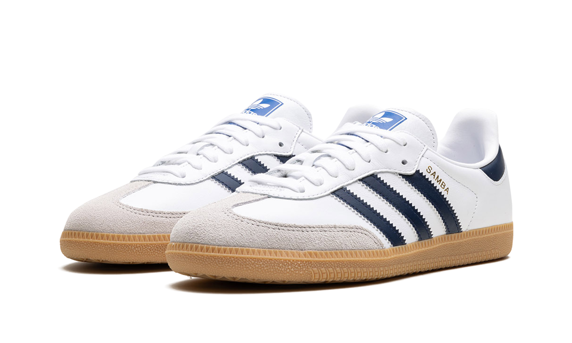 adidas samba og white night indigo gum+IF3814+diagnol left view