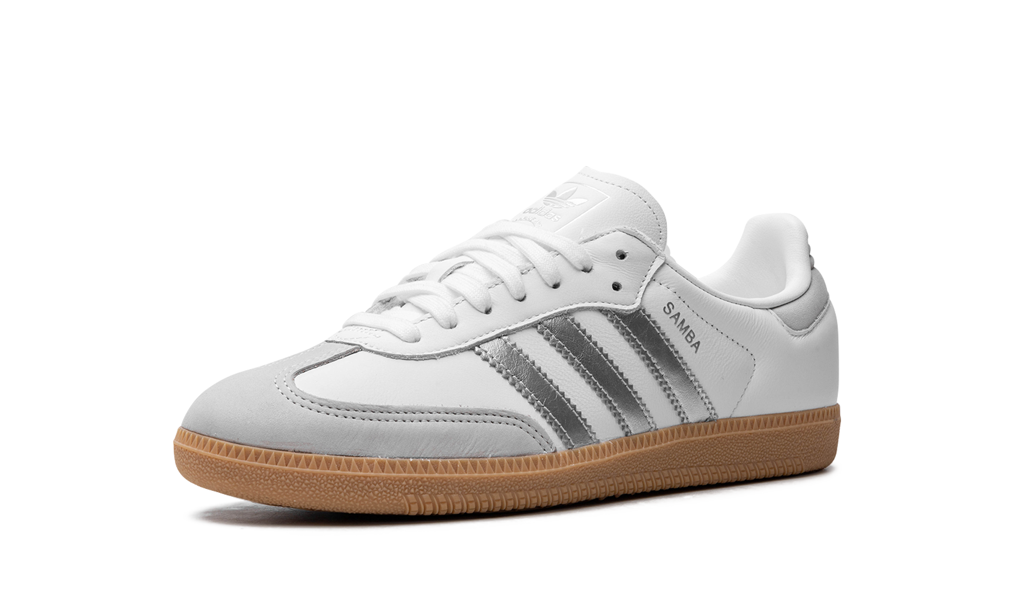adidas samba og white silver metallic grey women s+JI2725+left diagnol single view