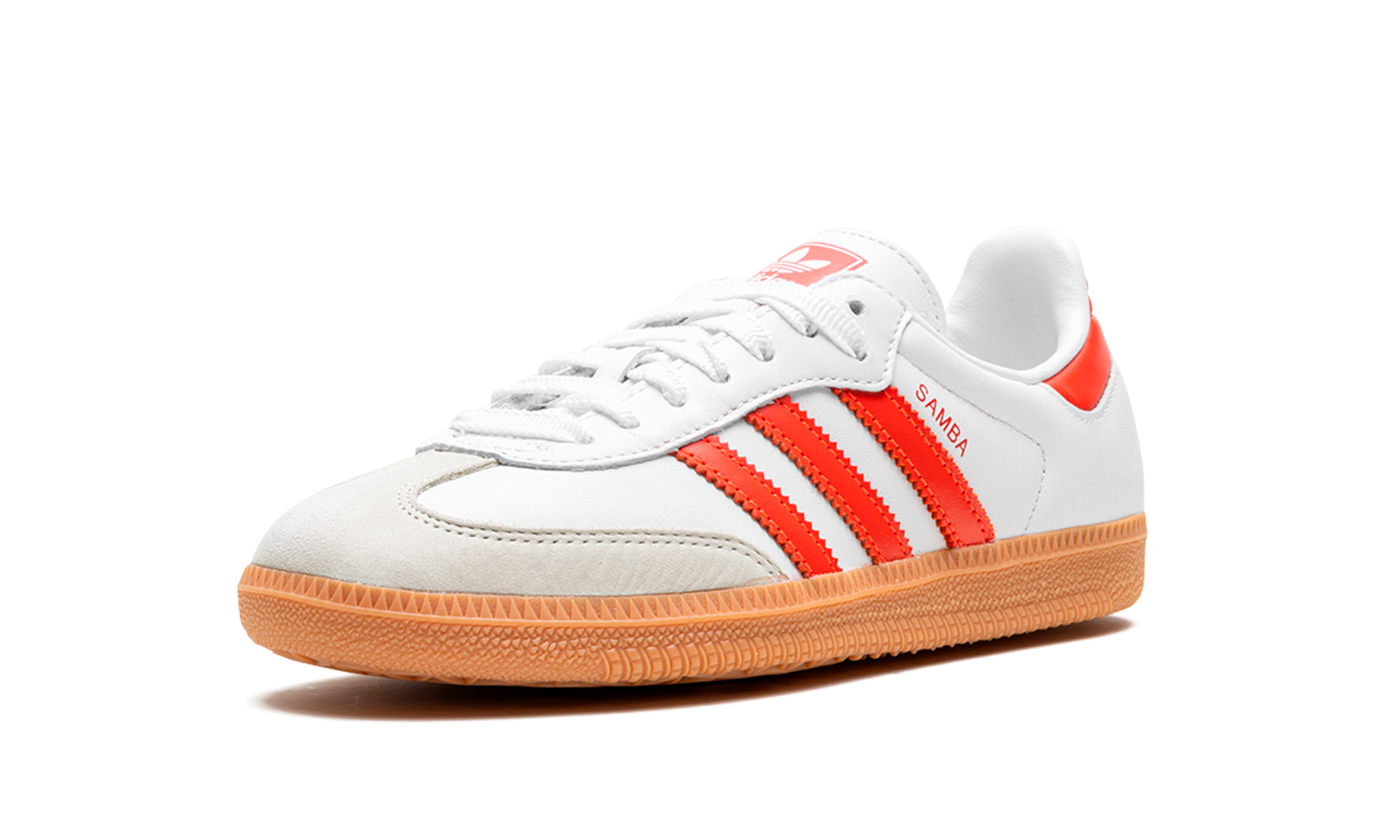 adidas samba og white solar red gum women s+IF6513+left diagnol single view
