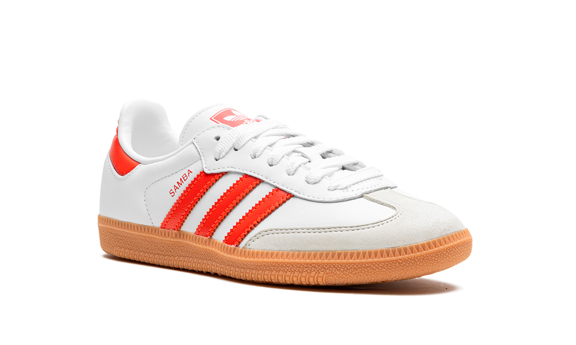 adidas samba og white solar red gum women s+IF6513+diagnol right view