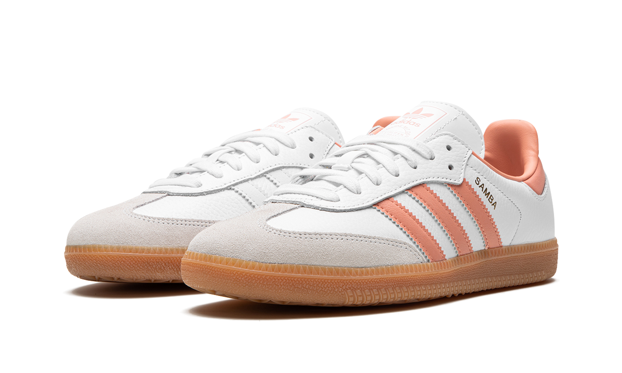 adidas samba og white wonder clay gum women s+IG5932+diagnol left view