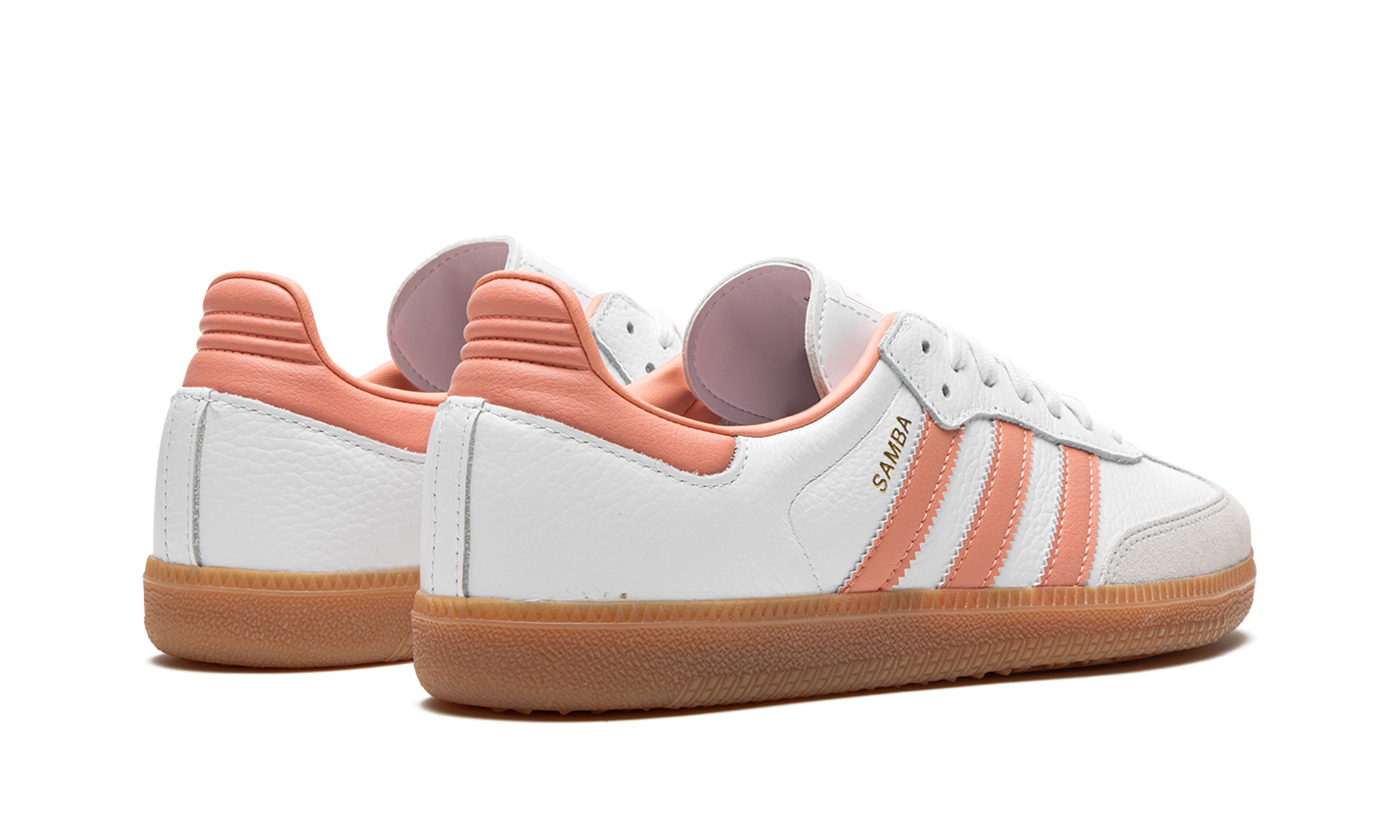 adidas samba og white wonder clay gum women s+IG5932+diagnol right behind view