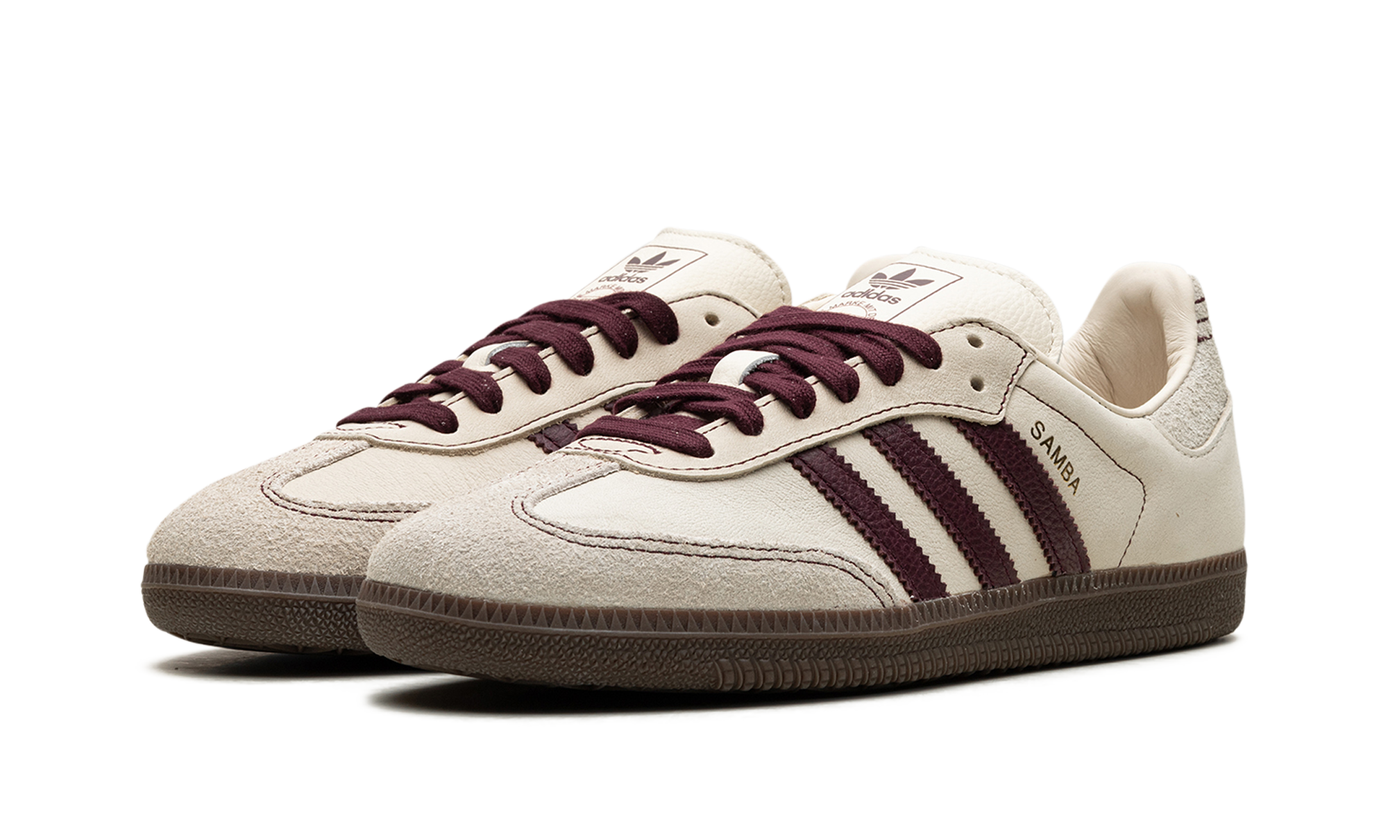 adidas samba og wonder white maroon women s+IG1987+diagnol left view