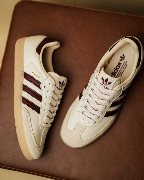 adidas Samba OG Wonder White Shadow Red, Lifestyle View 1, SKU JS3830