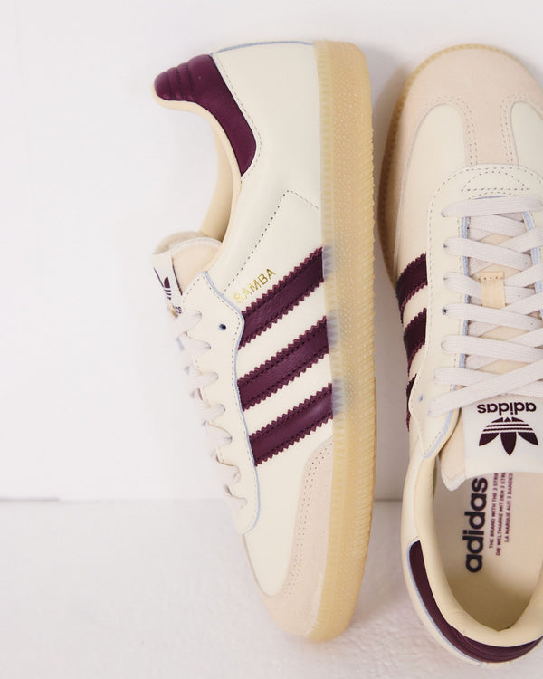 adidas Samba OG Wonder White Shadow Red, Lifestyle View 3, SKU JS3830