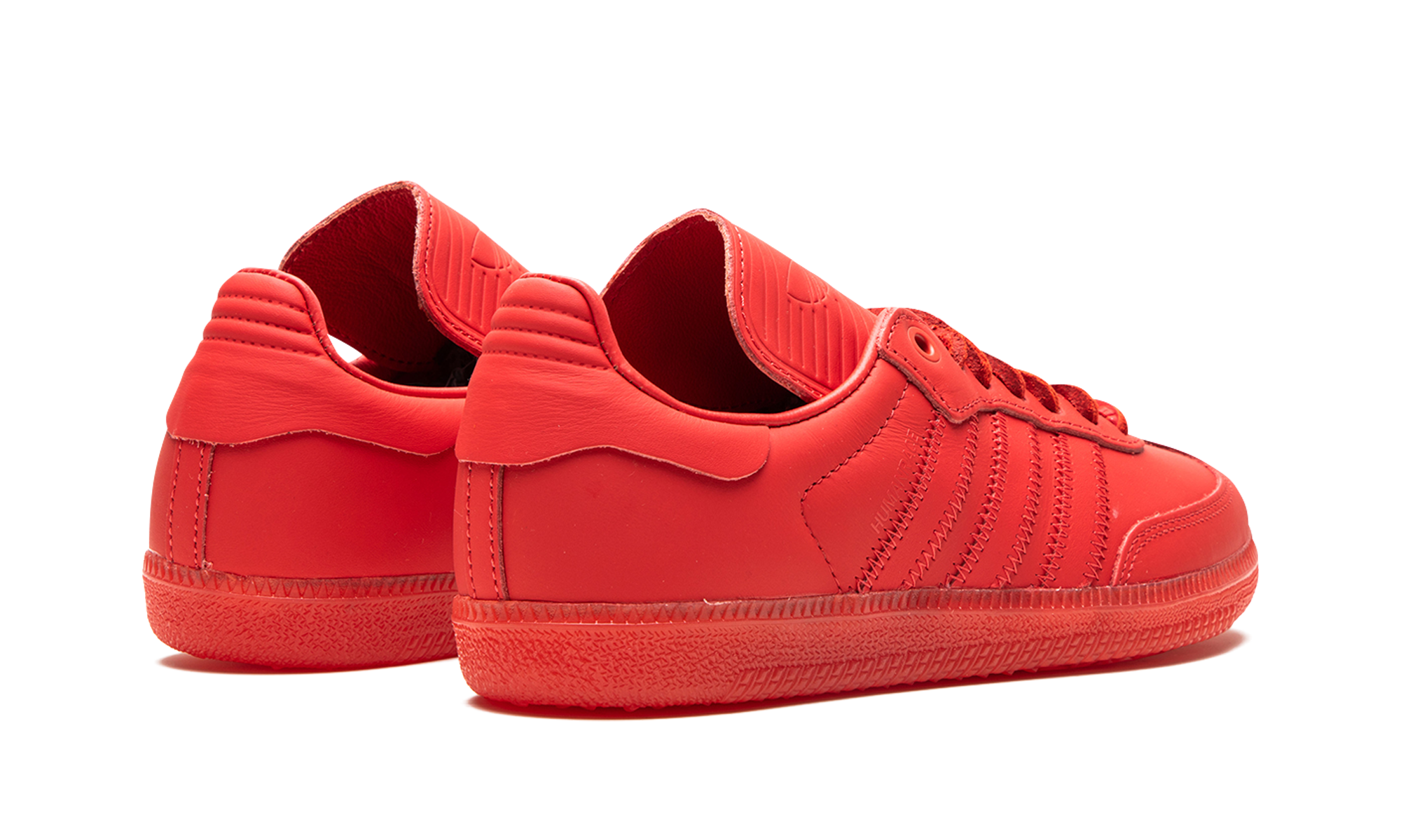 adidas samba pharrell humanrace red+IE7297+diagnol right behind view