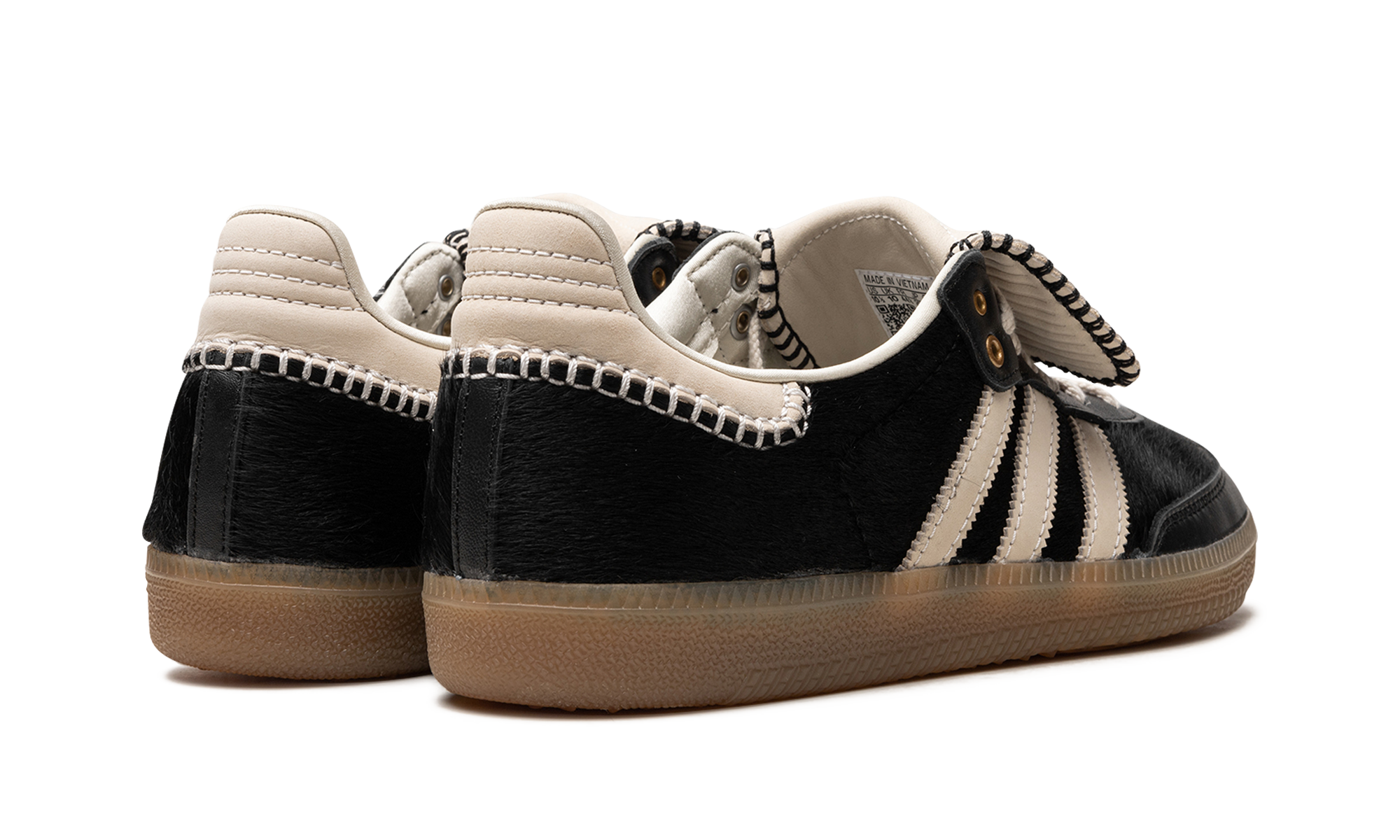 adidas samba pony tonal wales bonner core black+IE0580+diagnol right behind view