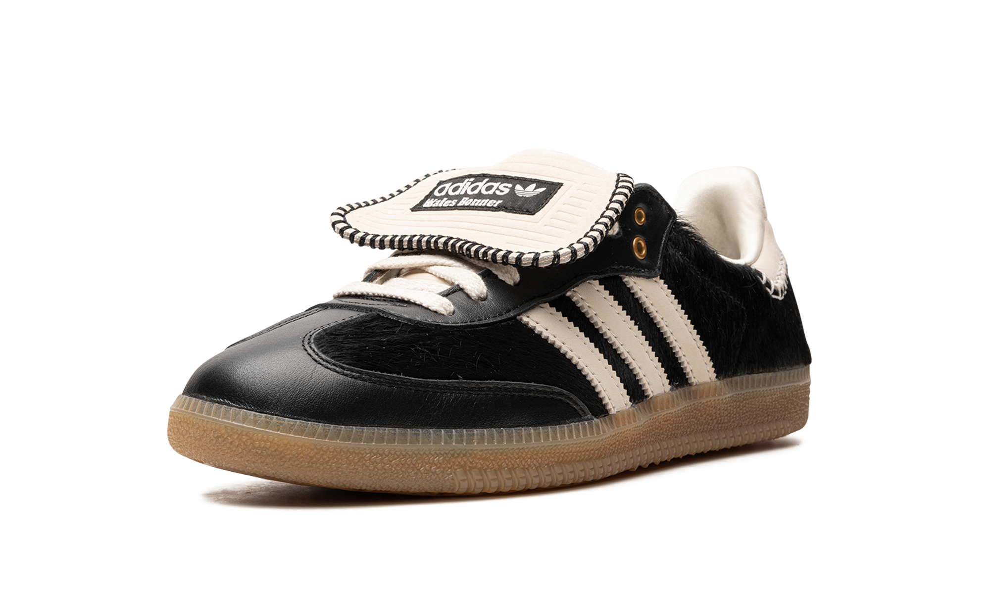 adidas samba pony tonal wales bonner core black+IE0580+left diagnol single view