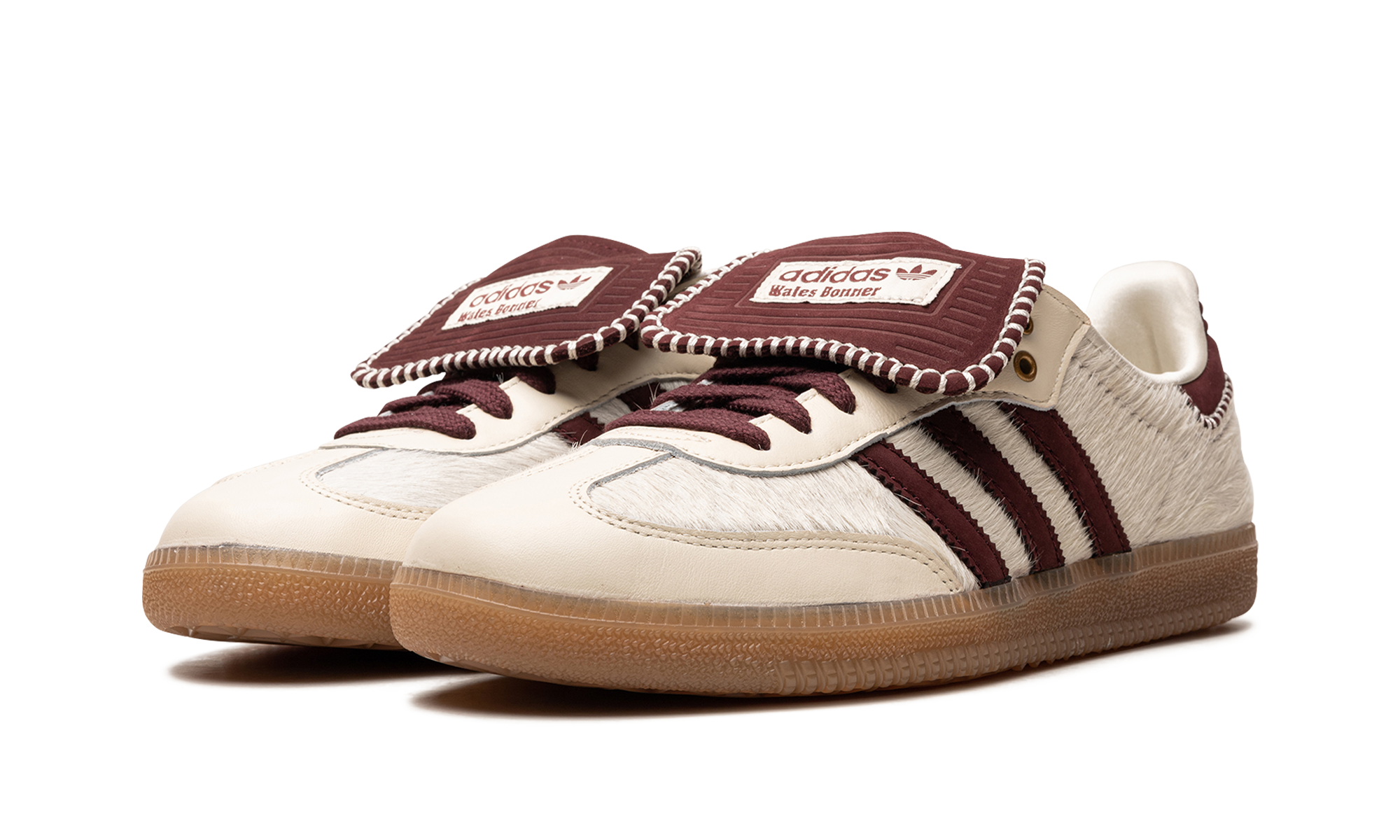 adidas samba pony tonal wales bonner cream white+IE0586+diagnol left view