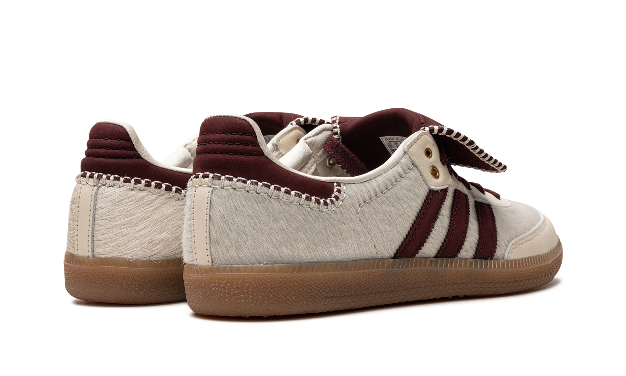 adidas samba pony tonal wales bonner cream white+IE0586+diagnol right behind view