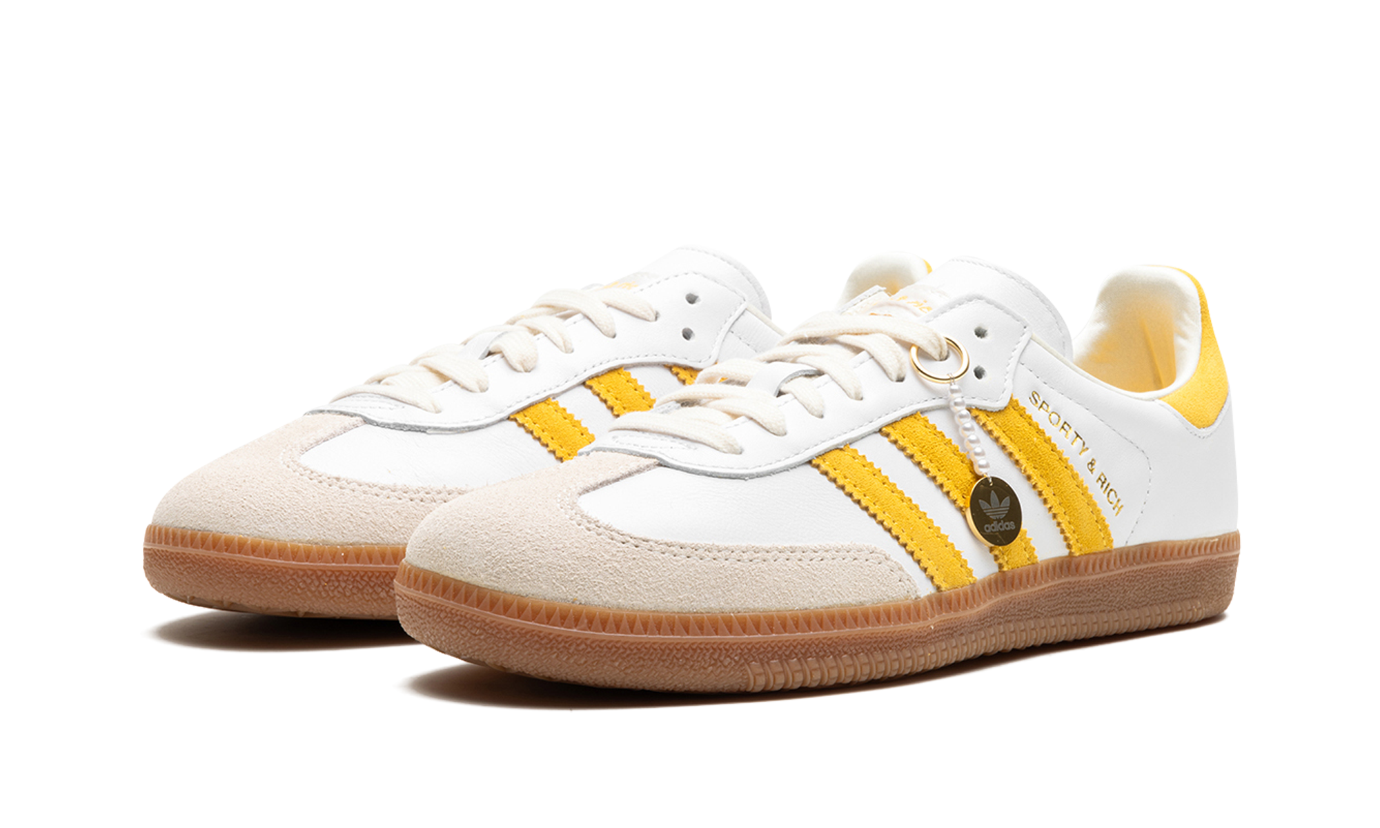 adidas samba sporty rich white bold gold+IF5661+diagnol left view