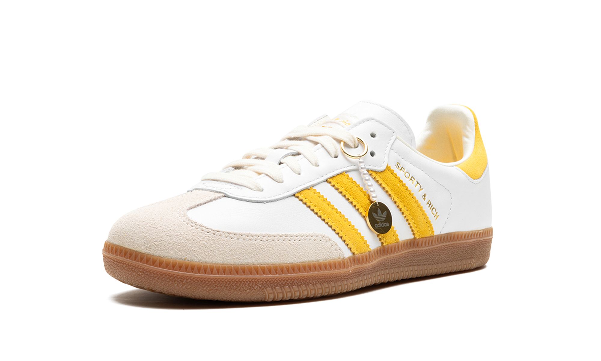 adidas samba sporty rich white bold gold+IF5661+left diagnol single view