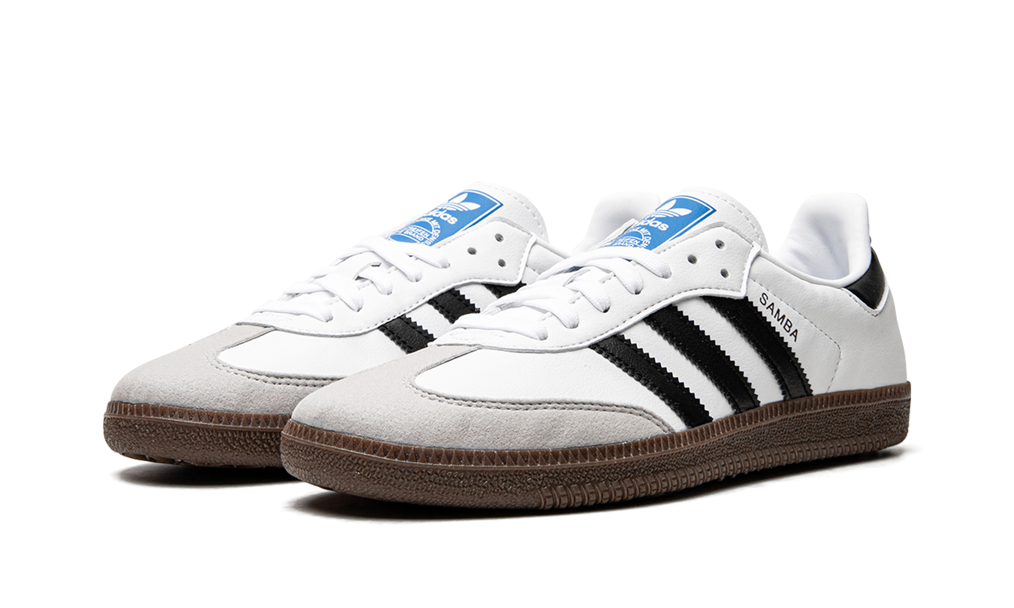 adidas samba vegan white gum+H01877+diagnol left view