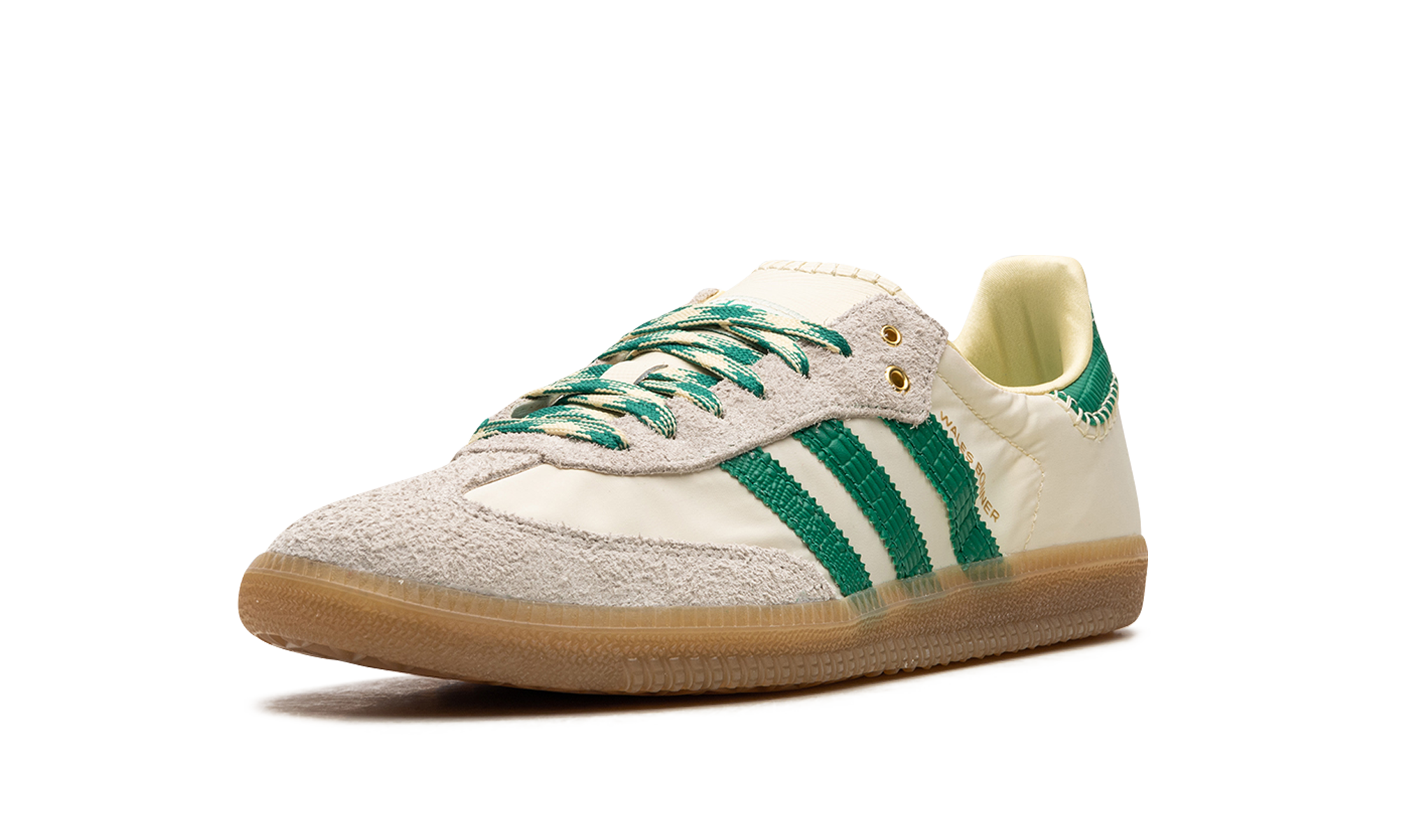 adidas samba wales bonner cream green+GY4344+left diagnol single view