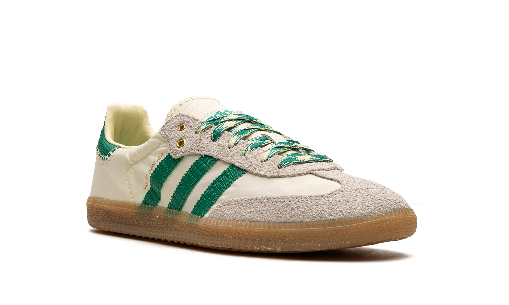 adidas samba wales bonner cream green+GY4344+diagnol right view