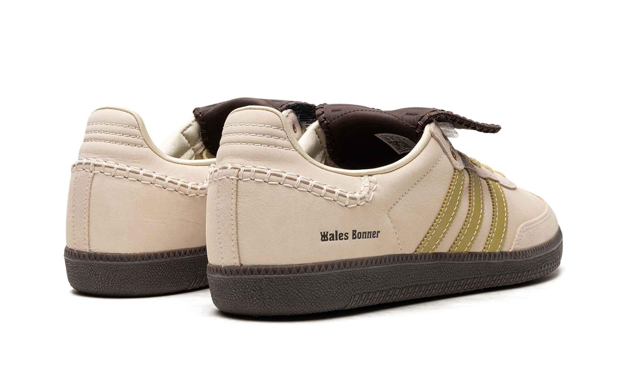 adidas samba wales bonner ecrtin brown+ID0217+diagnol right behind view
