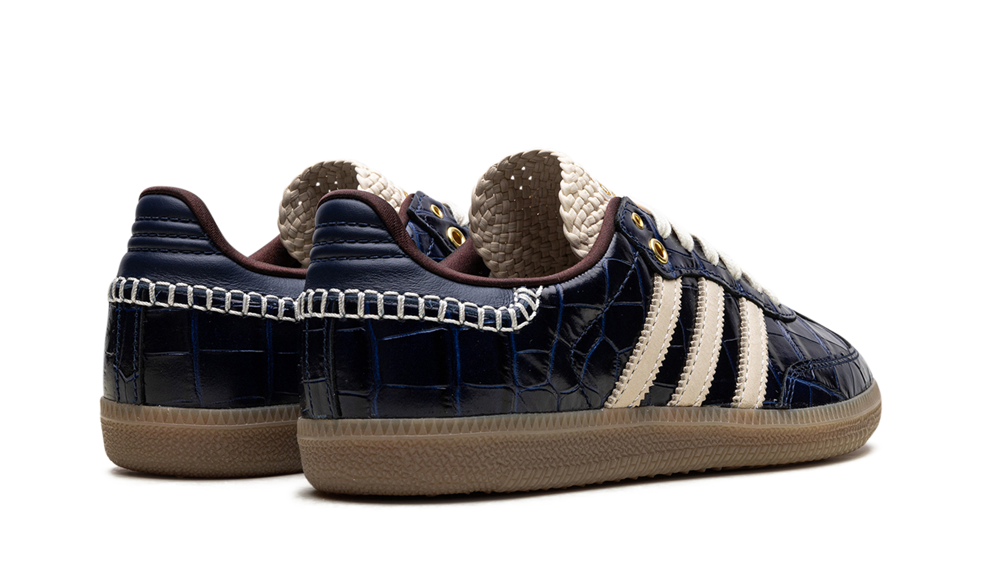 adidas samba wales bonner navy croc+JH9825+diagnol right behind view