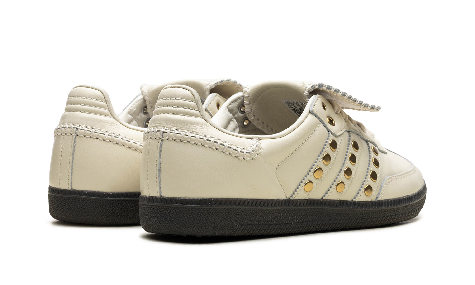 adidas samba wales bonner studded pack cream white+IG4304+diagnol right behind view