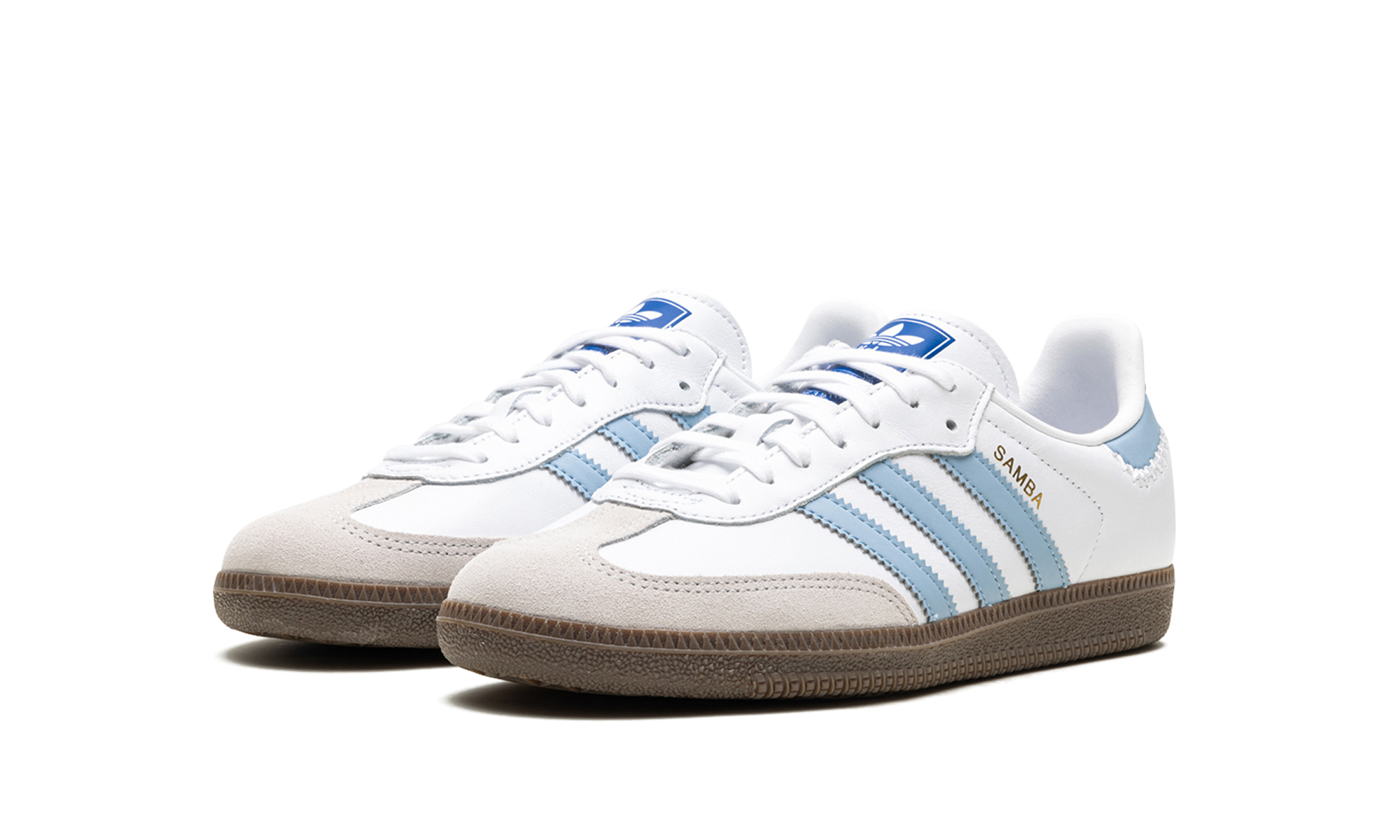 adidas samba white clear sky gs+JI2009+diagnol left view