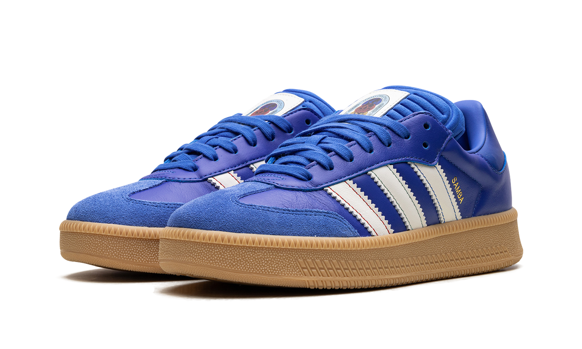 adidas samba xlg blue white gum+JI0865+diagnol left view