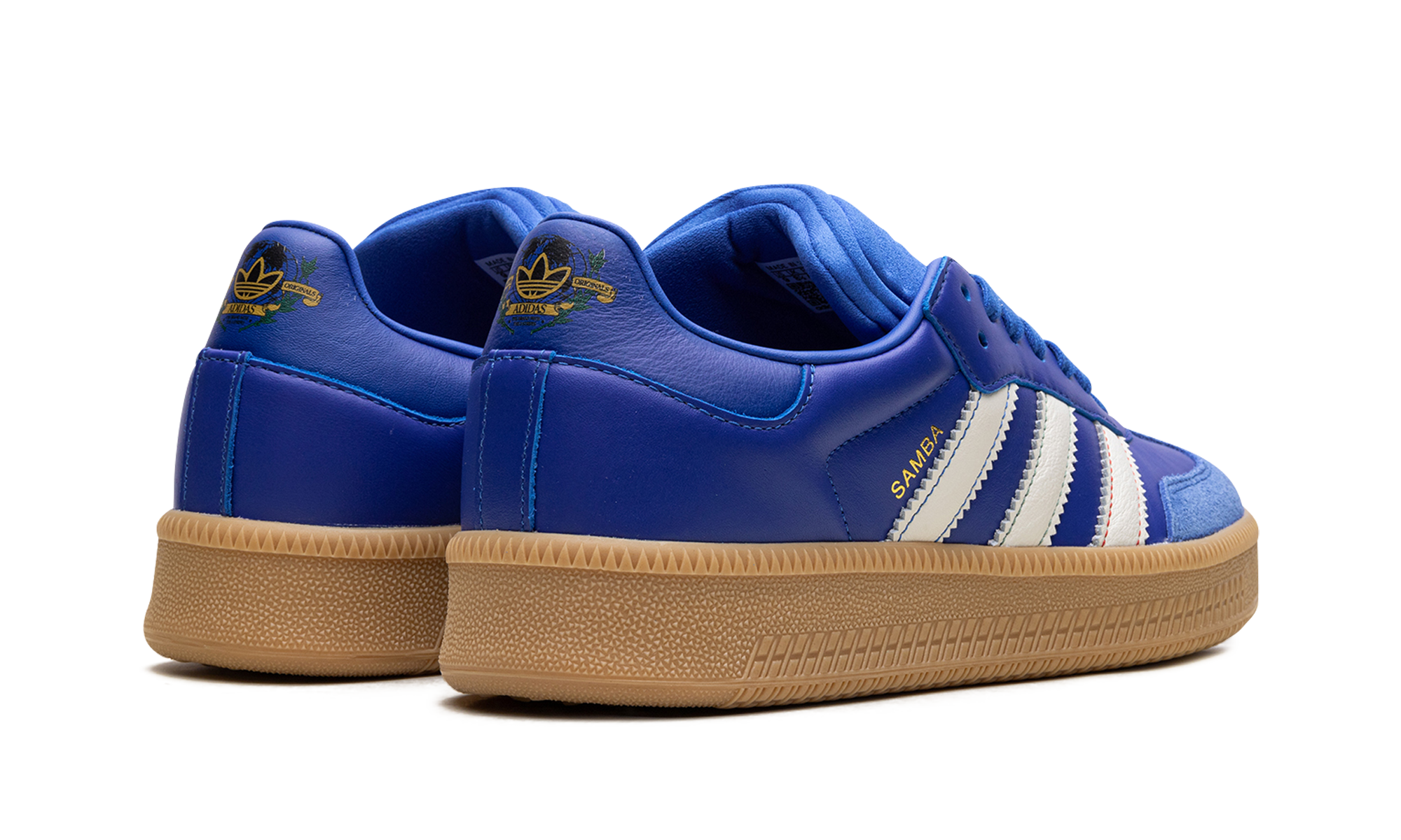 adidas samba xlg blue white gum+JI0865+diagnol right behind view